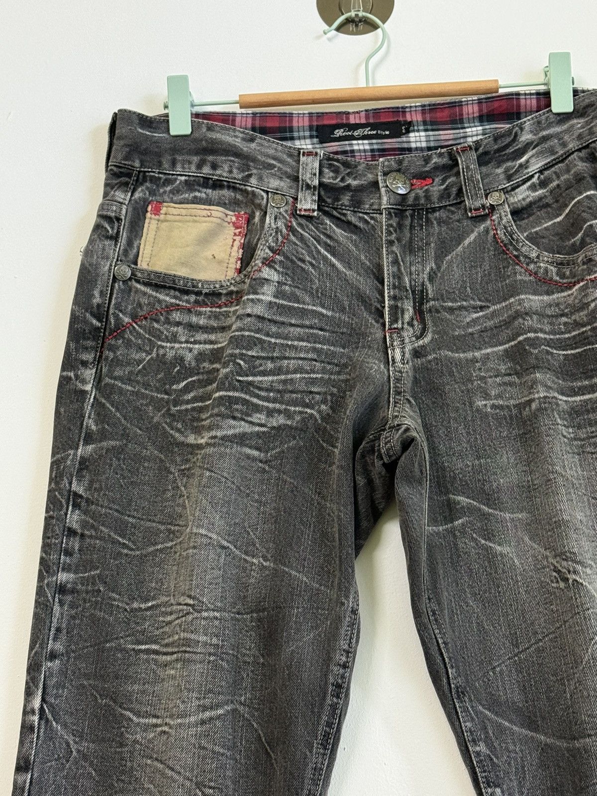If Six Was Nine × Japanese Brand × Le Grande Bleu (L.G.B.) ROOT THREE CLAWS MARK DISTRESSED THUNDERS DENIM Size US 31 - 4 Thumbnail