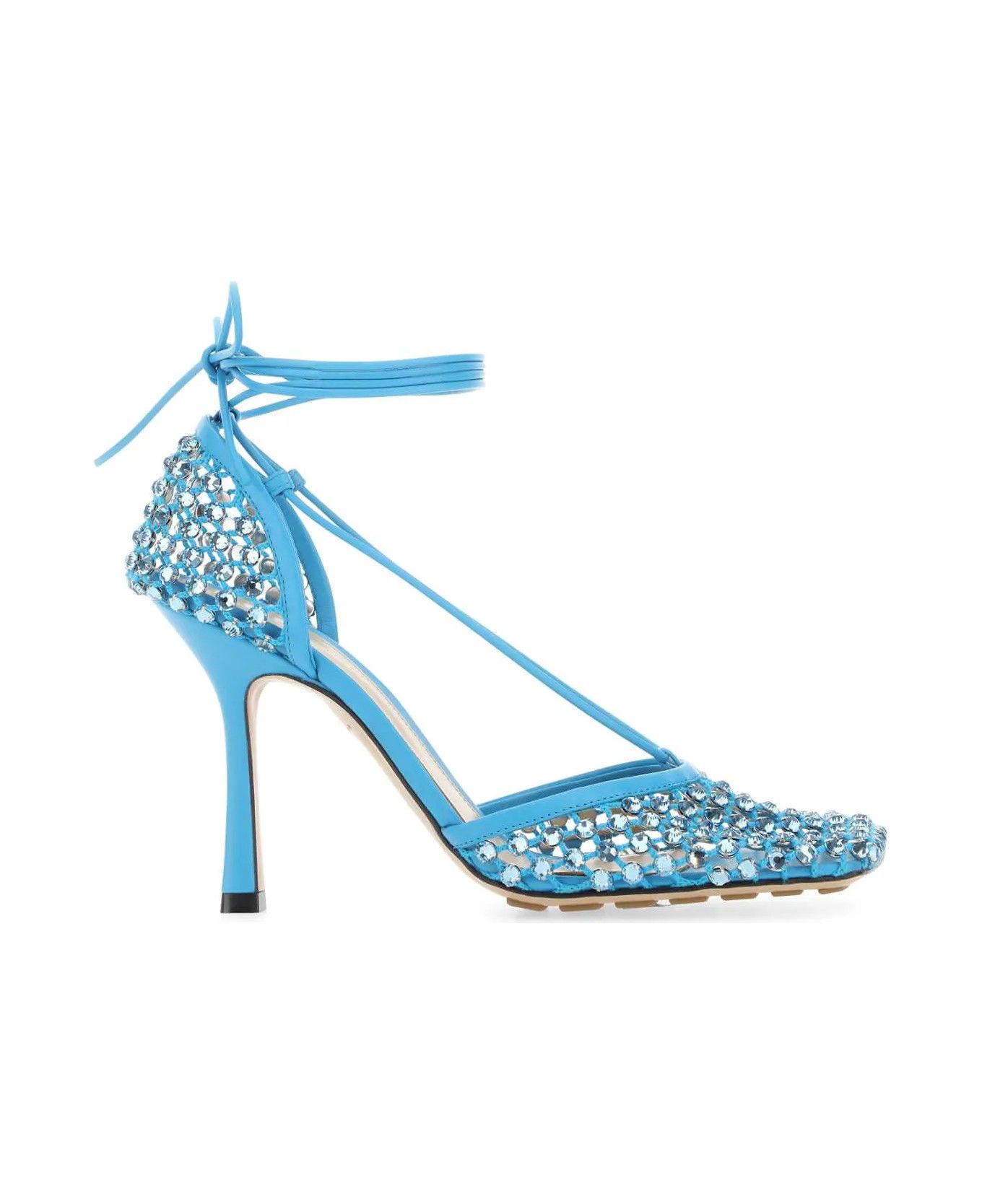 o1n1vont0924 Stretch Sandal Fabric Leather in Blue