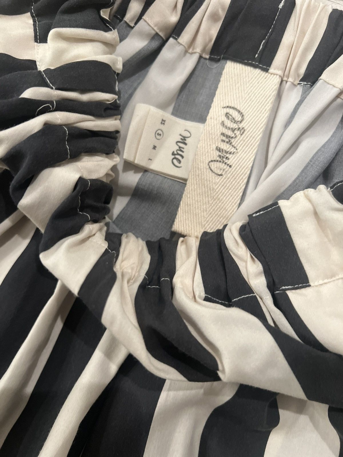 Vintage Muse Stripe Set Wide Pants 100% Lyocell Size 30" / US 8 / IT 44 - 3 Thumbnail