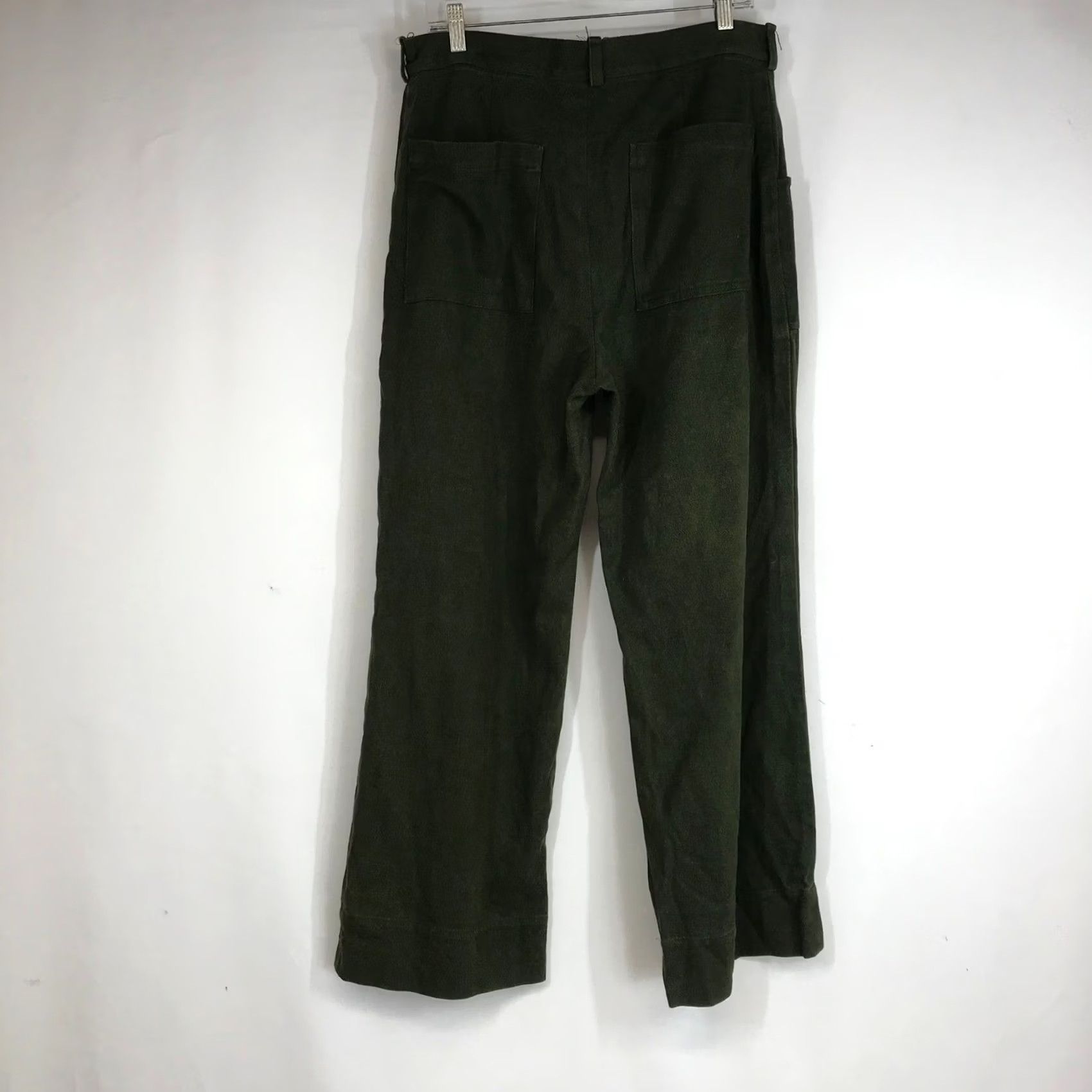 Equipment militaries equipment Pants Womens 32 High Waisted Wide Leg Olive Button Fly Utility Size 24" / US 00 / IT 34 - 4 Thumbnail