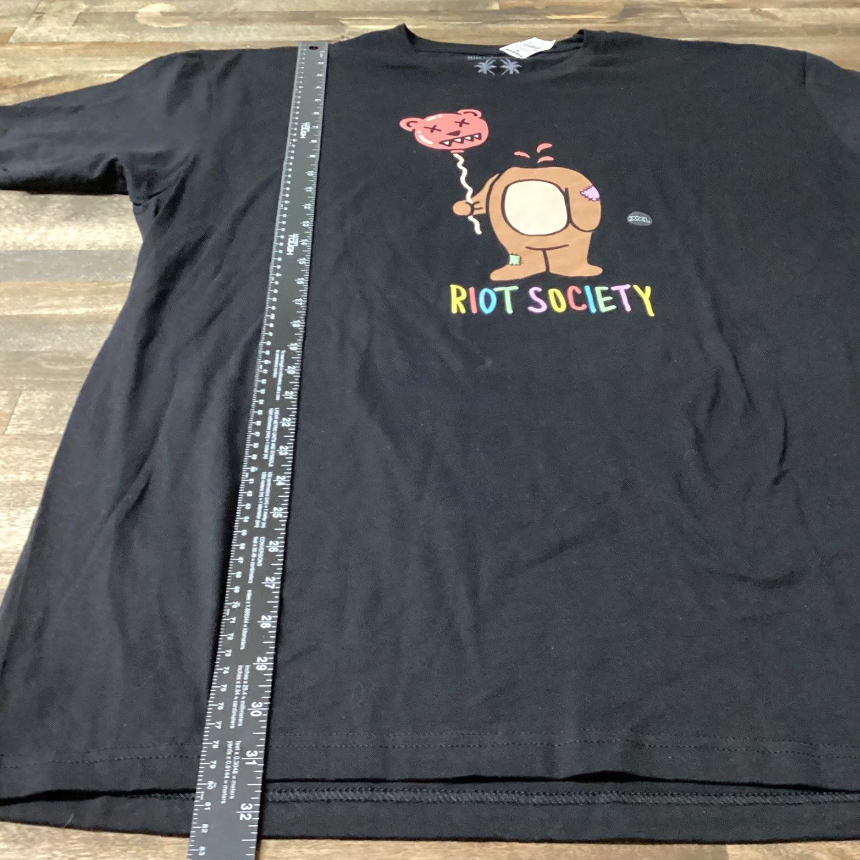 Vintage Riot Society Tee Shirt Bear Balloon Head Black Short Sleeve Adult Size XXL T-Shirt Men Graphic Bear Balloon Head Size US XXL / EU 58 / 5 - 6 Thumbnail