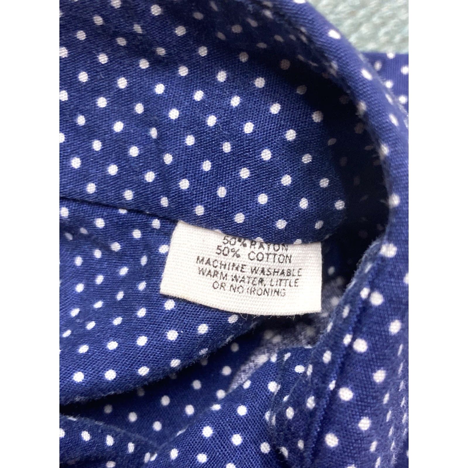 Enro VINTAGE Enro Button-Up Shirt Polka Dot Indigo Blue Short Sleeve Men M Size US M / EU 48-50 / 2 - 5 Thumbnail