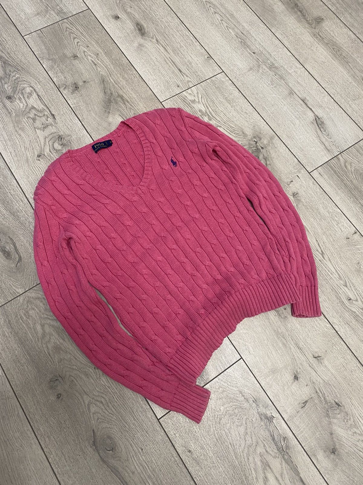 Lauren Ralph Lauren × Polo Ralph Lauren × Ralph Lauren POLO RALPH LAUREN Cable Knit Old Money pink Sweater Size S / US 4 / IT 40 - 2 Thumbnail