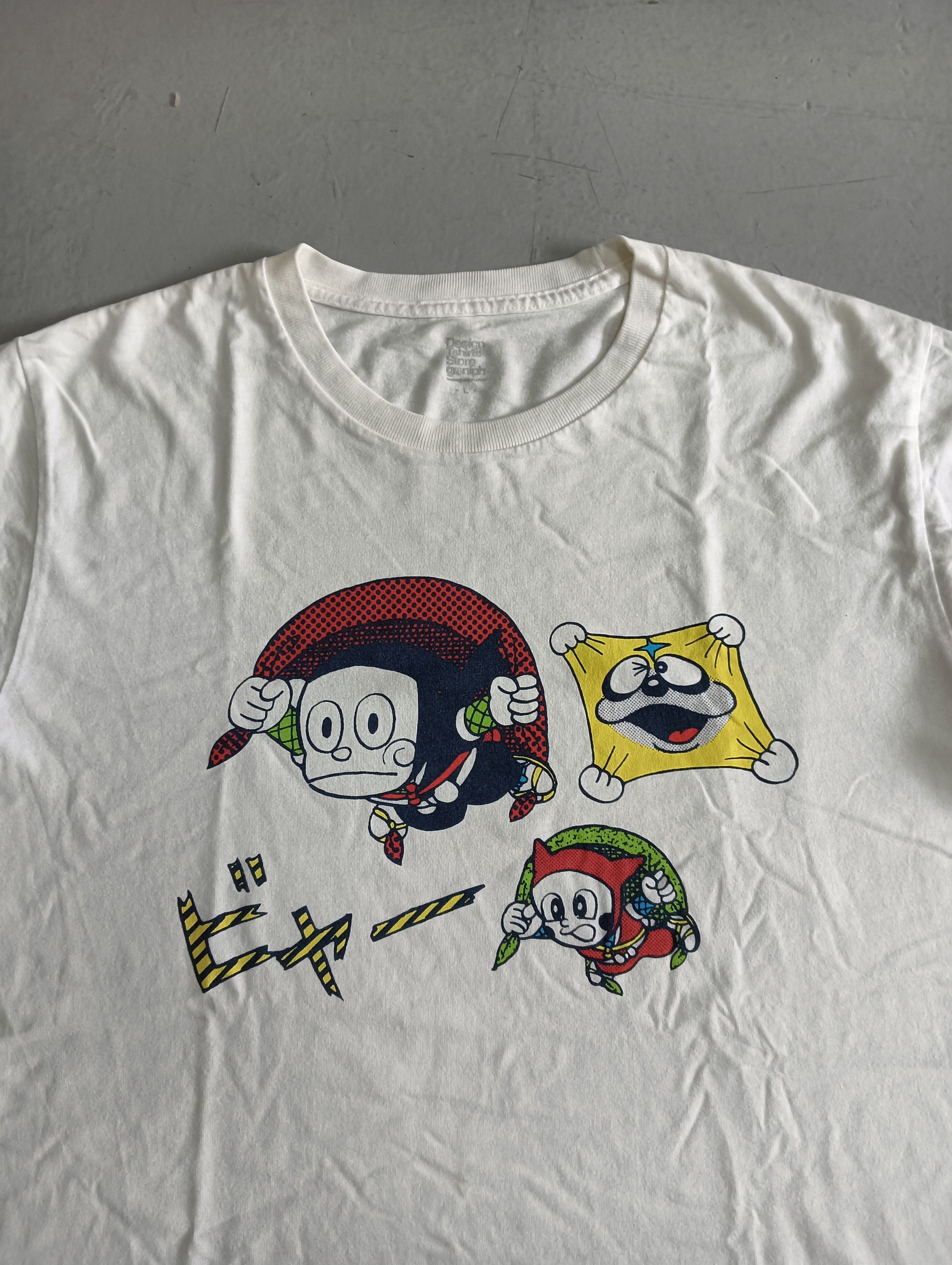 image of Anima x Cartoon Network Ninja Hattori Tee in White, Men's (Size Large)