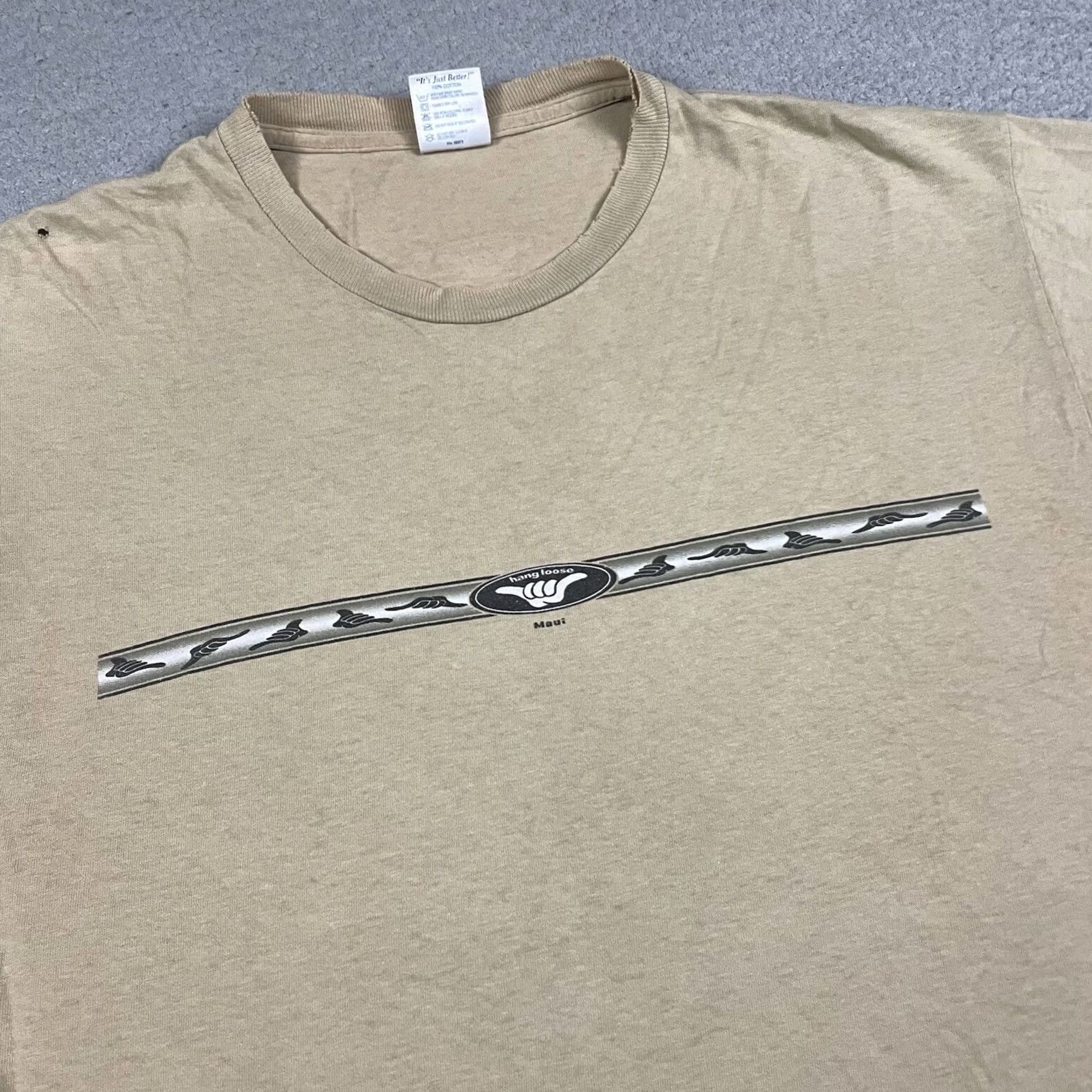 Delta VINTAGE Hang Loose T Shirt Adult Large Hawaii USA Skater Surfer Distressed 90s L Mens Size US L / EU 52-54 / 3 - 2 Thumbnail