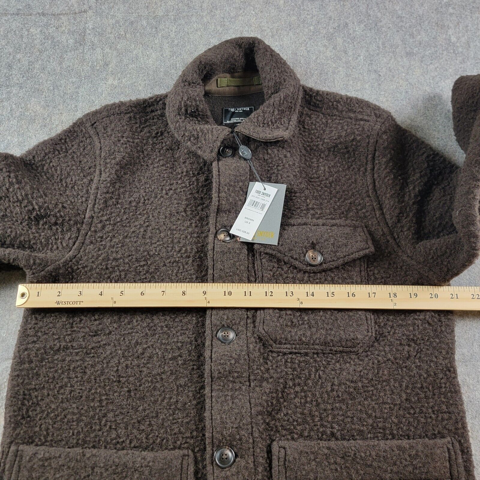 Todd Snyder Todd Snyder Wool Blend Boucle Chore Jacket Brown NWT Italy Size US S / EU 44-46 / 1 - 6 Thumbnail