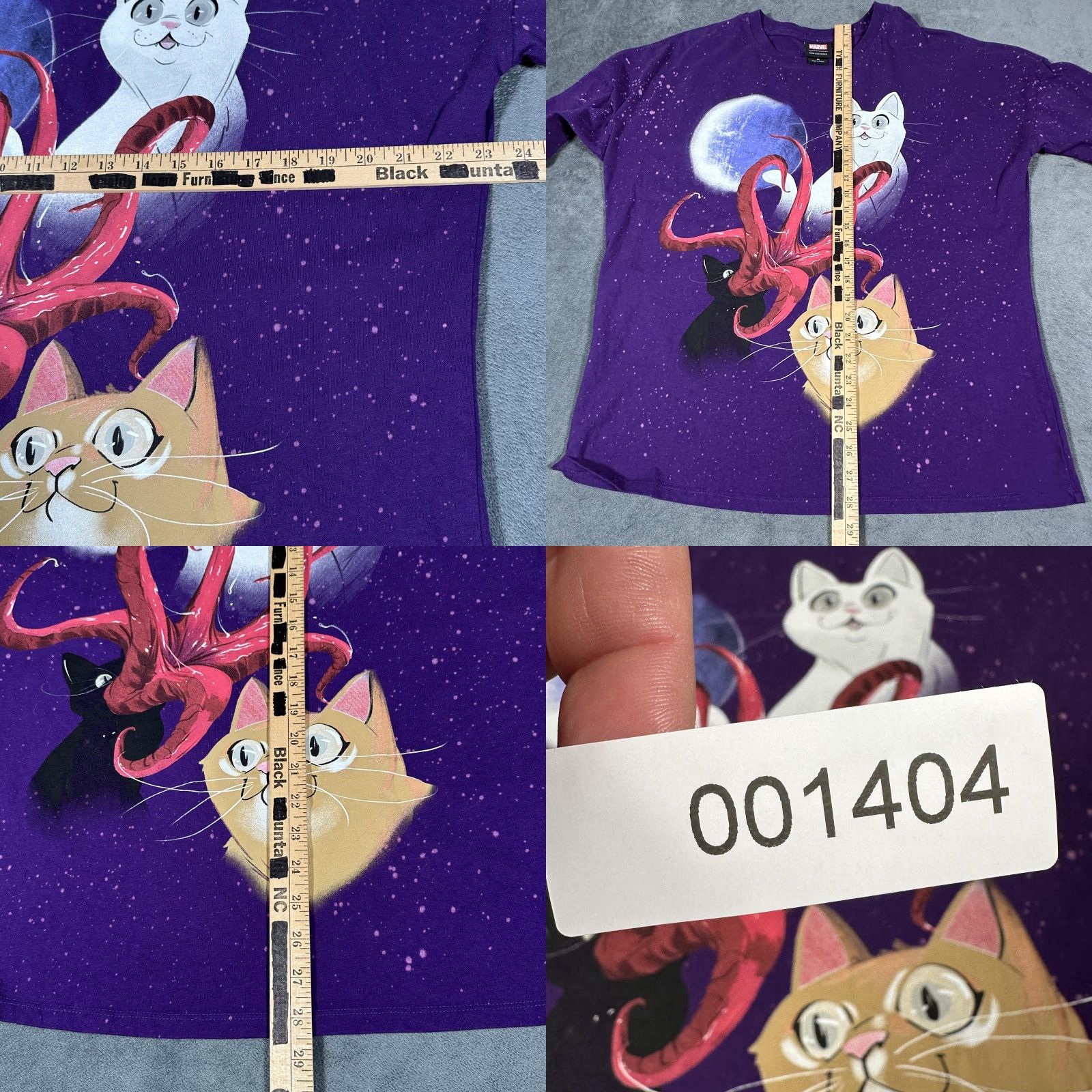 Vintage Marvel Flerkittens Cat Graphic T-Shirt Womens Medium Purple Space Superhero Size M / US 6-8 / IT 42-44 - 8 Thumbnail