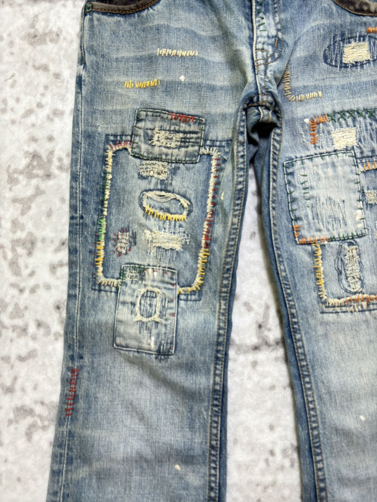 Hysteric Glamour Vintage Back Number Flared Patches Style Low Rise Denim Size US 30 / EU 46 - 7 Thumbnail