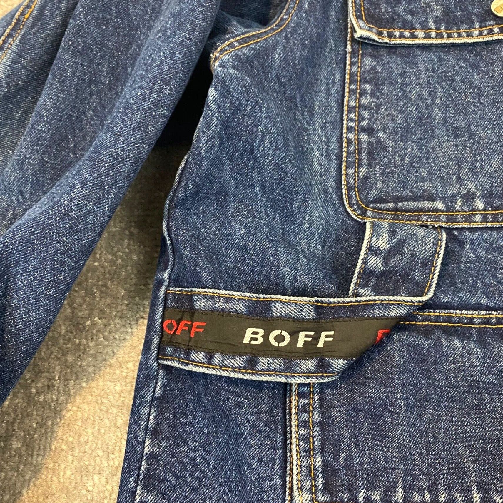 Denime Denim Jacket Men Medium Blue BOFF Jean Skater Snap Grunge Distressed Retro Y2K Size US 31 - 6 Thumbnail