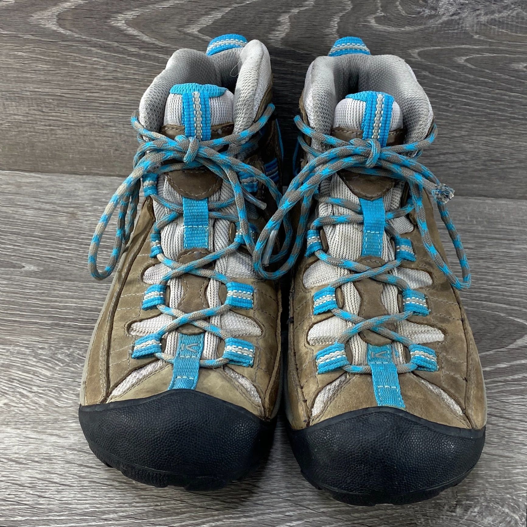 KEEN Keen Targhee II Womens 8.5 Blue Brown Leather Mid Hiking Boots Waterproof EU 39 - Keen Dry Size US 6 / IT 36 - 3 Thumbnail