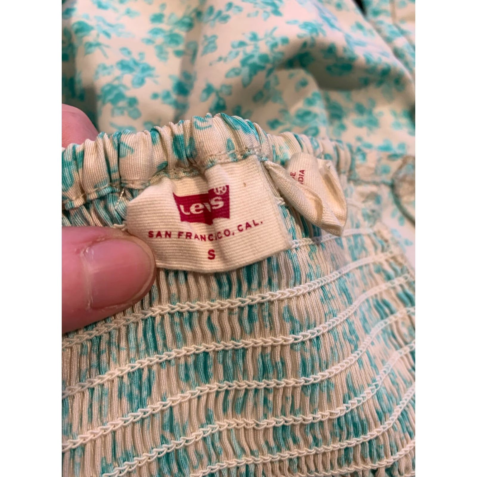 Levi's LEVI’S Off the Shoulder Floral Sundress Womens S Multicolor Knee Length Short Sleeve Party Wedding Size S / US 4 / IT 40 - 4 Thumbnail