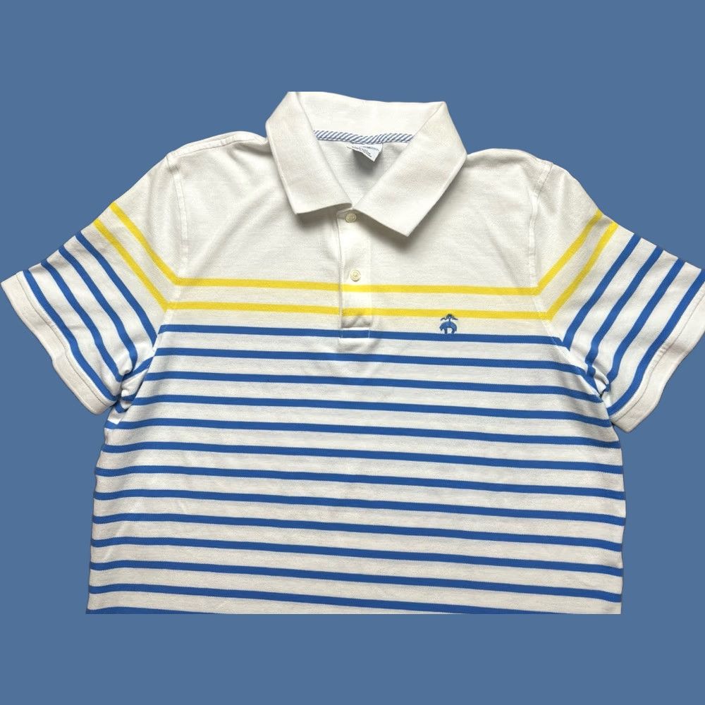 Brooks Brothers Brooks Brothers 1818 Short Sleeve Striped Performance Polo Mens XL Slim Fit Blue Size US XL / EU 56 / 4 - 1 Thumbnail