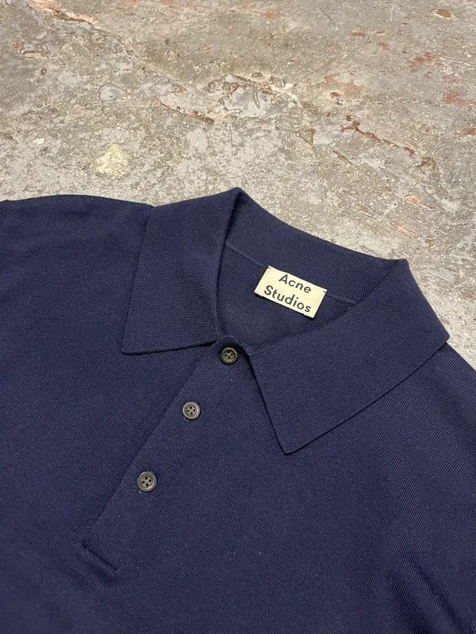 Acne Studios Acne Studios Navy Wool Polo Sweater Size US M / EU 48-50 / 2 - 5 Thumbnail