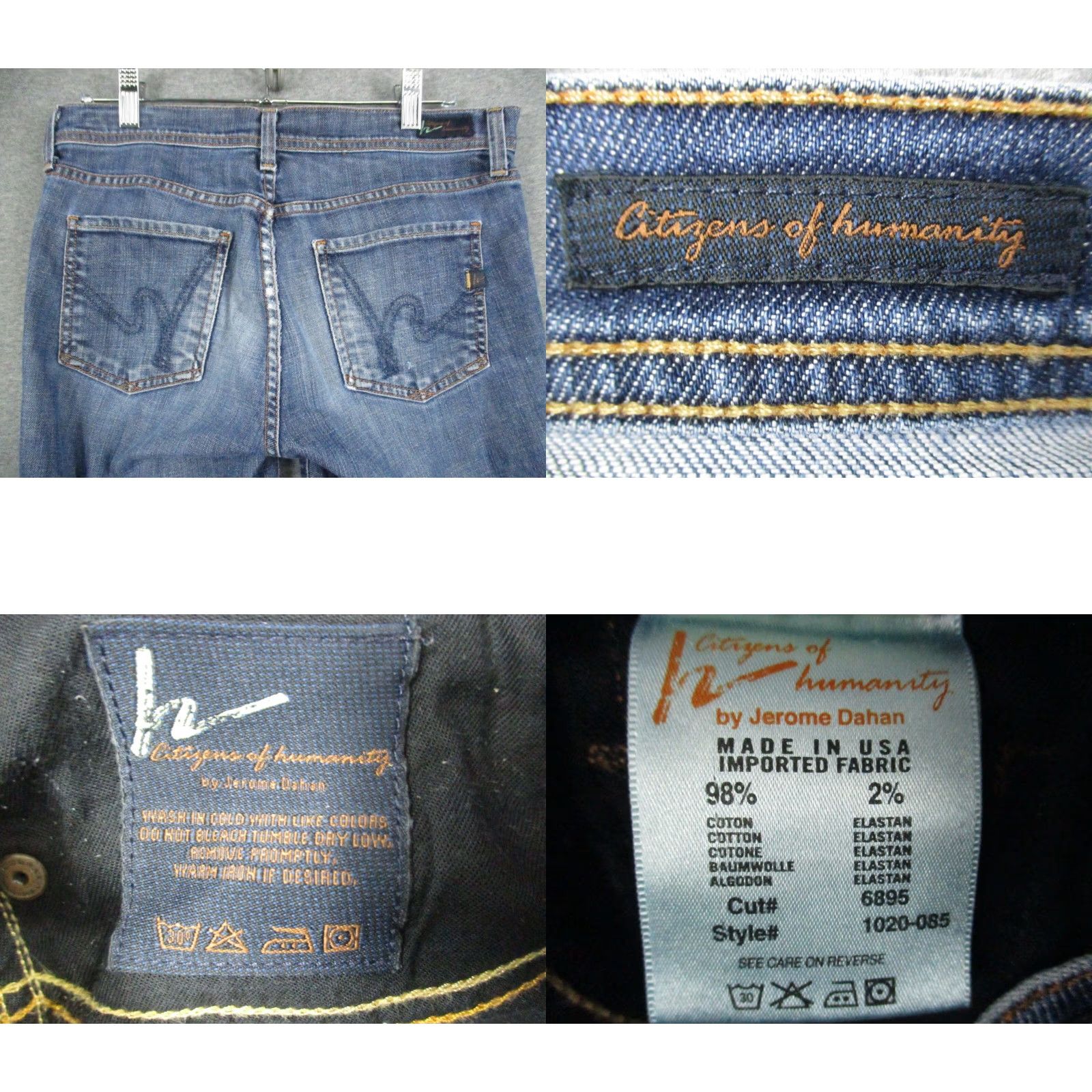 Citizens Of Humanity Citizens of Humanity Jeans Womens Low Waist Flare Jerome Dahan 28 Blue Denim 5-Pocket Regular Zipper Fly Cotton Elastane USA Made Womens Size 28" / US 6 / IT 42 - 9 Thumbnail