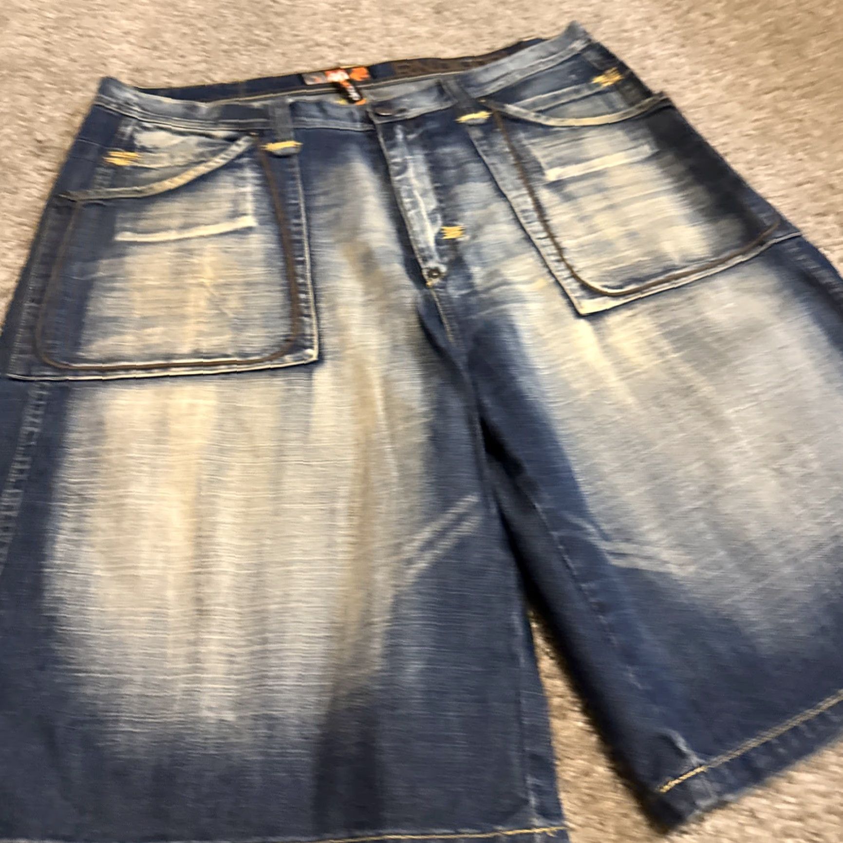 Akademiks VINTAGE Akademiks Hip Hop Light Wash Baggy Denim Jean Shorts Bermuda 40” Men Blue Light Wash Hip Hop Bermuda 40 Mens Size US 40 / EU 56 - 3 Thumbnail