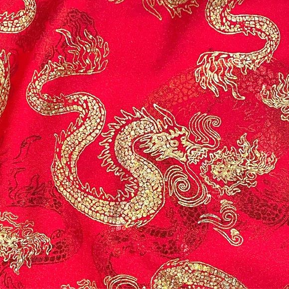 Other Vintage Y2K Red Gold Dragon Print Mini Skort - 0-2 / XXS-XS Size 26" / US 2 / IT 38 - 3 Thumbnail