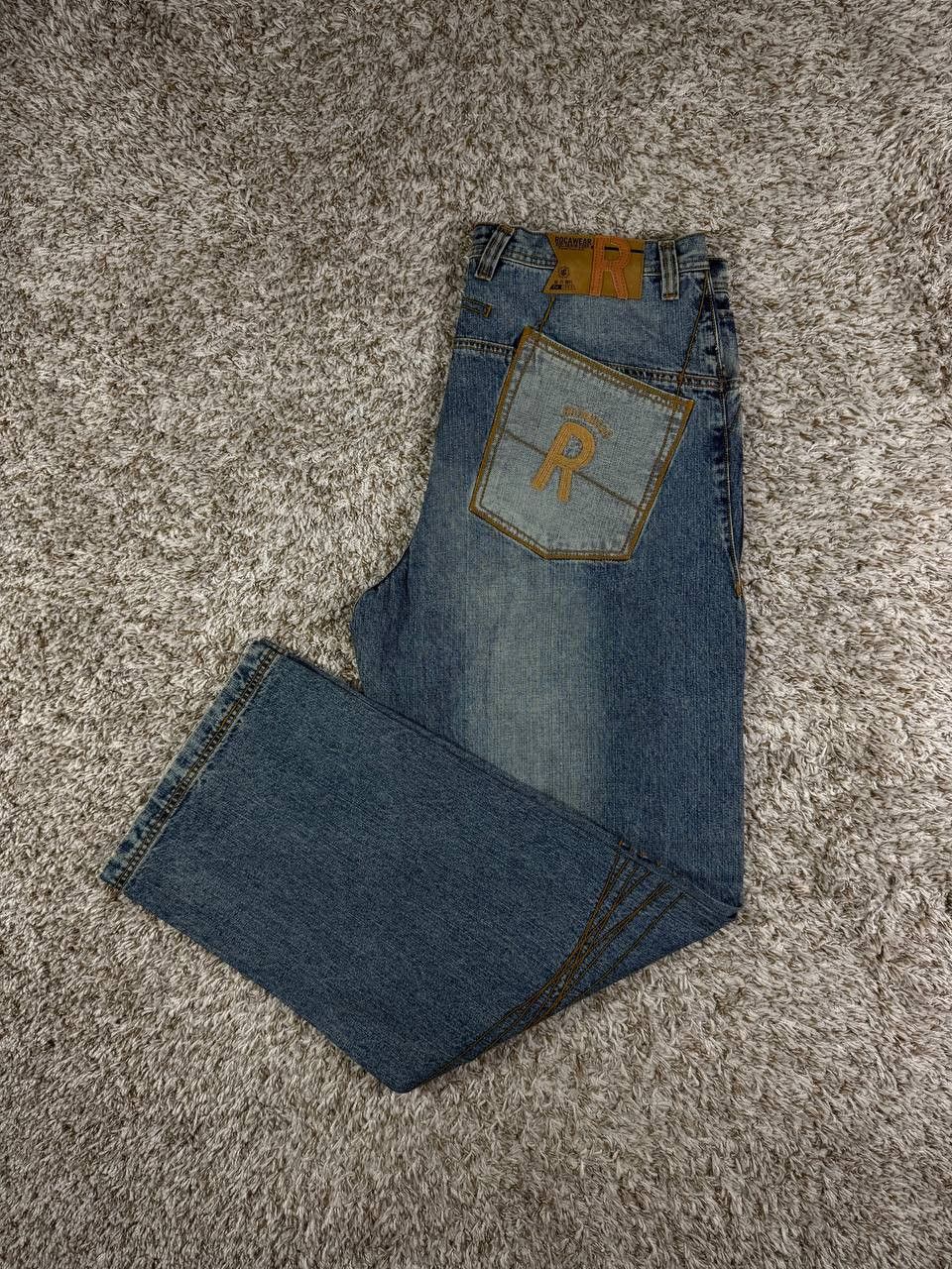 Rocawear Rocawear Y2K Baggy Jeans Hip Hop Panel Seam Patched Faded Size US 36 / EU 52 - 2 Thumbnail