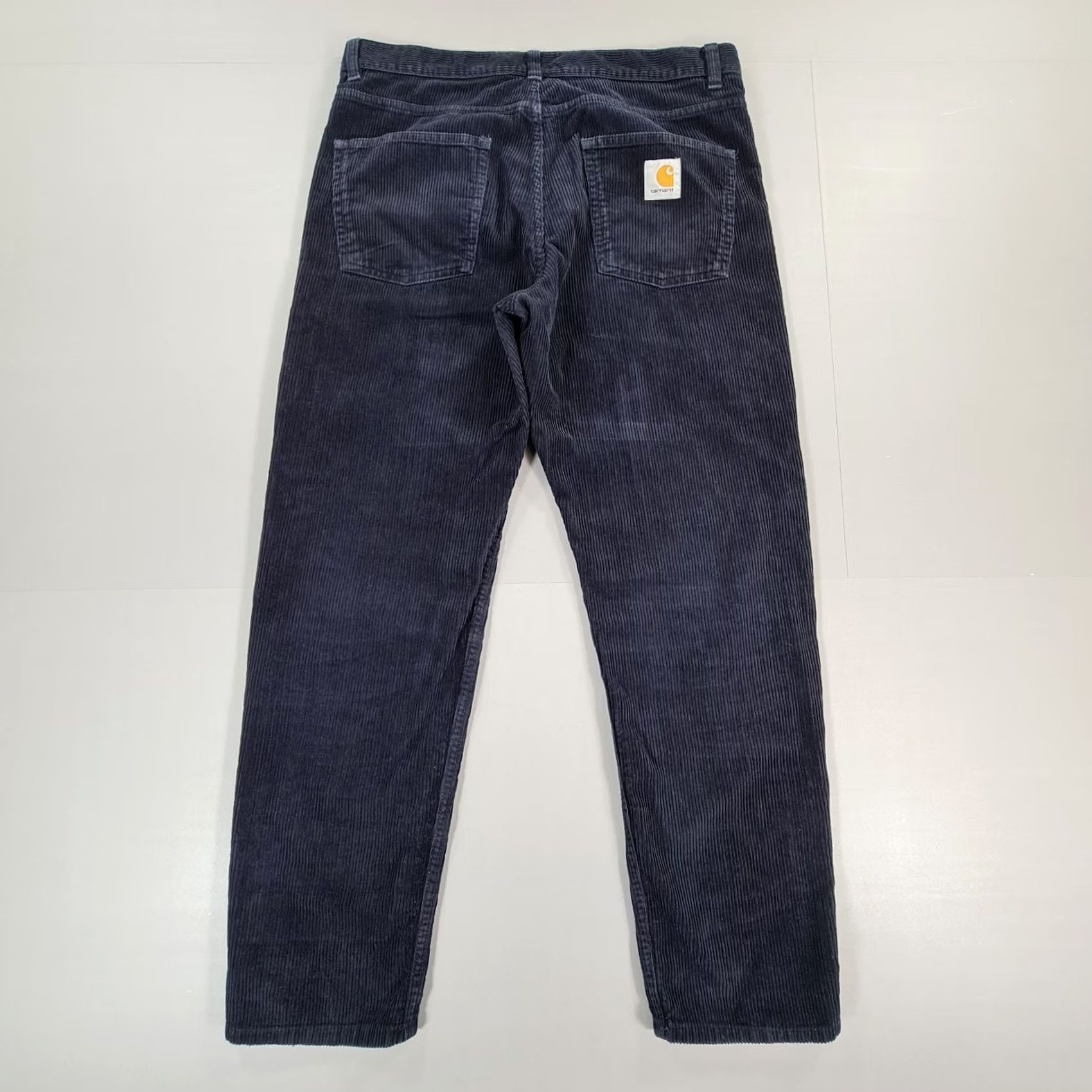 Carhartt VINTAGE Carhartt WIP Mens Trousers Navy Blue W32 L29 Corduroy Flat Front Button Fly Chino Pockets 100% Cotton Mens Trouser Size US 32 / EU 48 - 7 Thumbnail