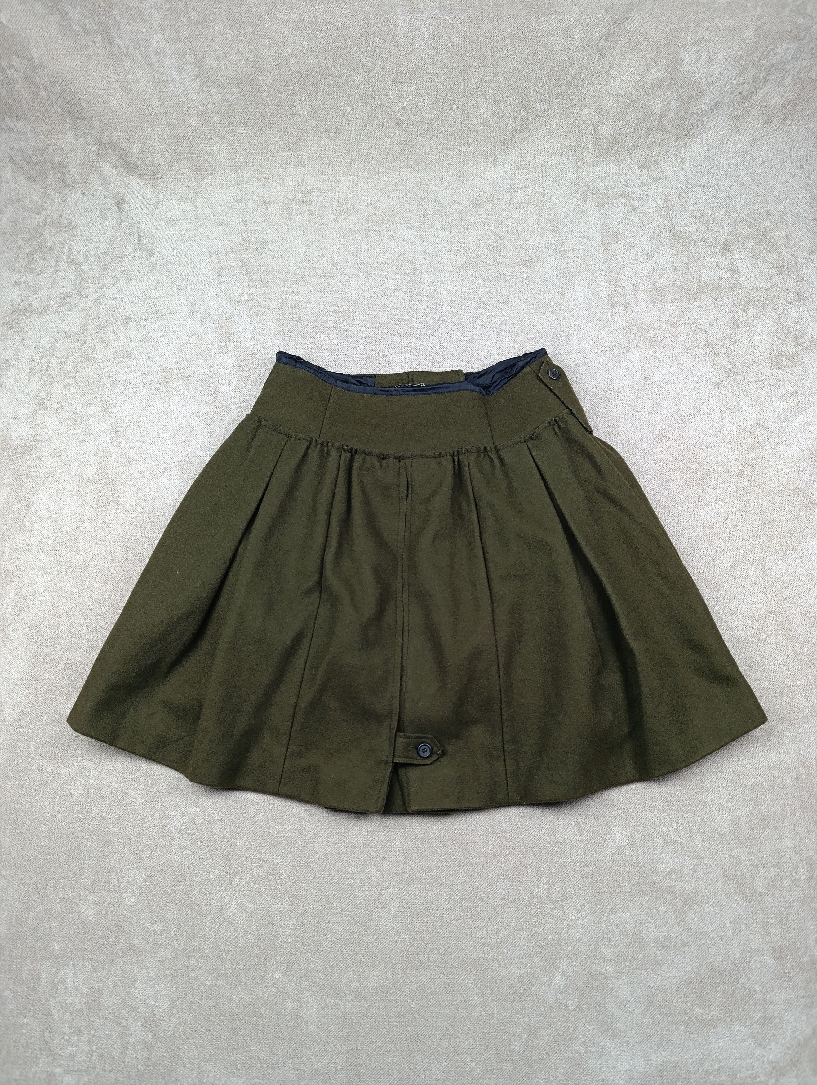Miu Miu MIU-MIU CHOPPY WOOL PLEATED DARK GREENISH BROWN SKIRT Size 25" / US 0 / IT 36 - 16 Thumbnail