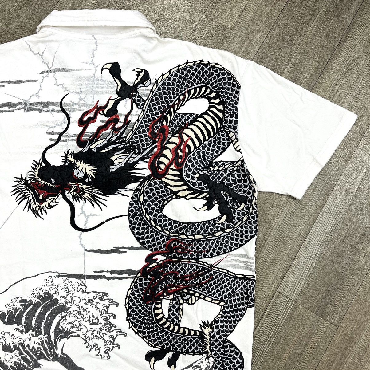 Japanese Brand Cute All Sukajan Dragon Sakura Polo Shirt Size US L / EU 52-54 / 3 - 3 Thumbnail