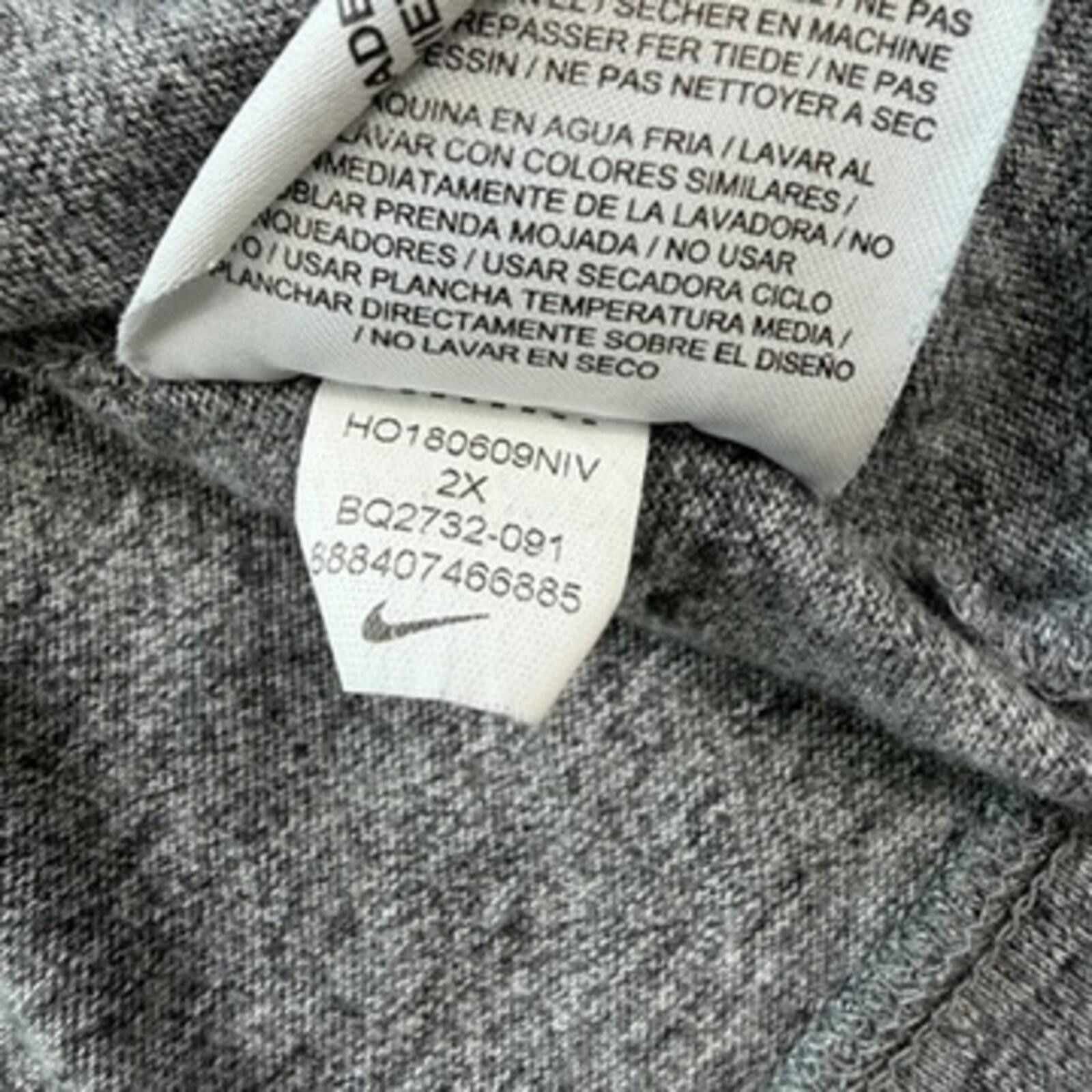 Nike Nike Just Do It Gray Pullover Hoodie Mens 2X Sweatshirt Size US XXL / EU 58 / 5 - 5 Thumbnail