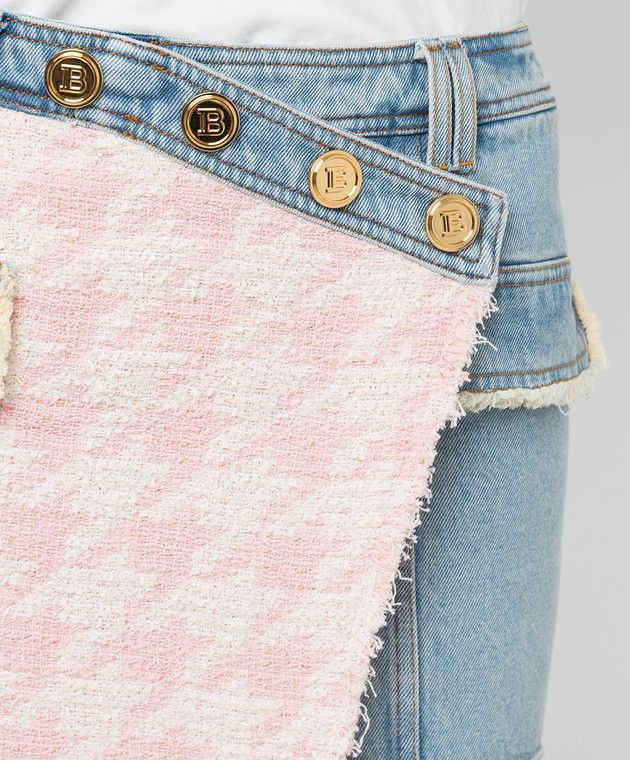 Balmain o1y0625 Denim Skirt in Multicolor Size 28" / US 6 / IT 42 - 5 Thumbnail