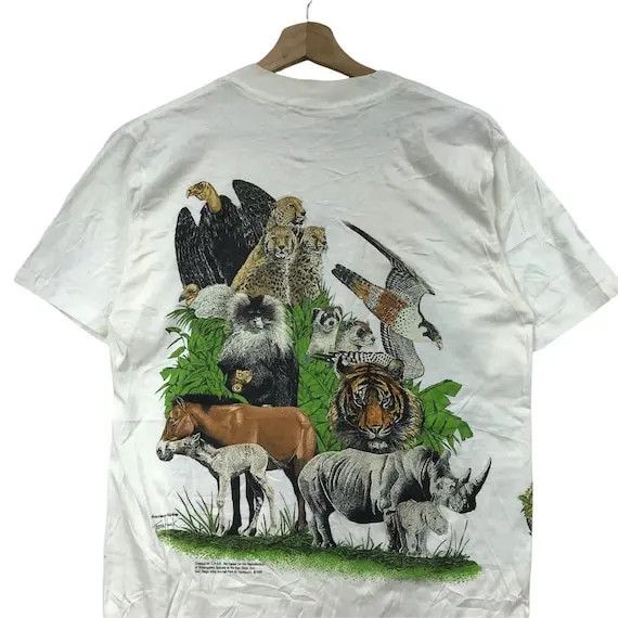 Vintage Vtg 1987 HARLEQUIN TEENA HOUCK Habitats Safari Tee Shirt Size S / US 4 / IT 40 - 4 Thumbnail