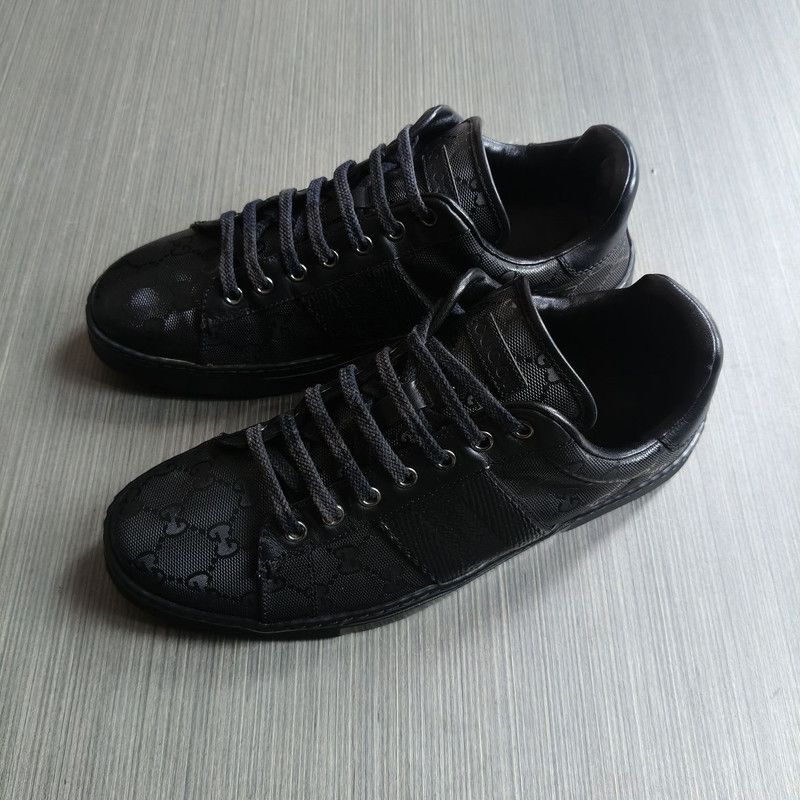 Gucci Gucci Stylish Minimalist Black Casual Sneakers 0079 Size US 9.5 / EU 42-43 - 1 Thumbnail