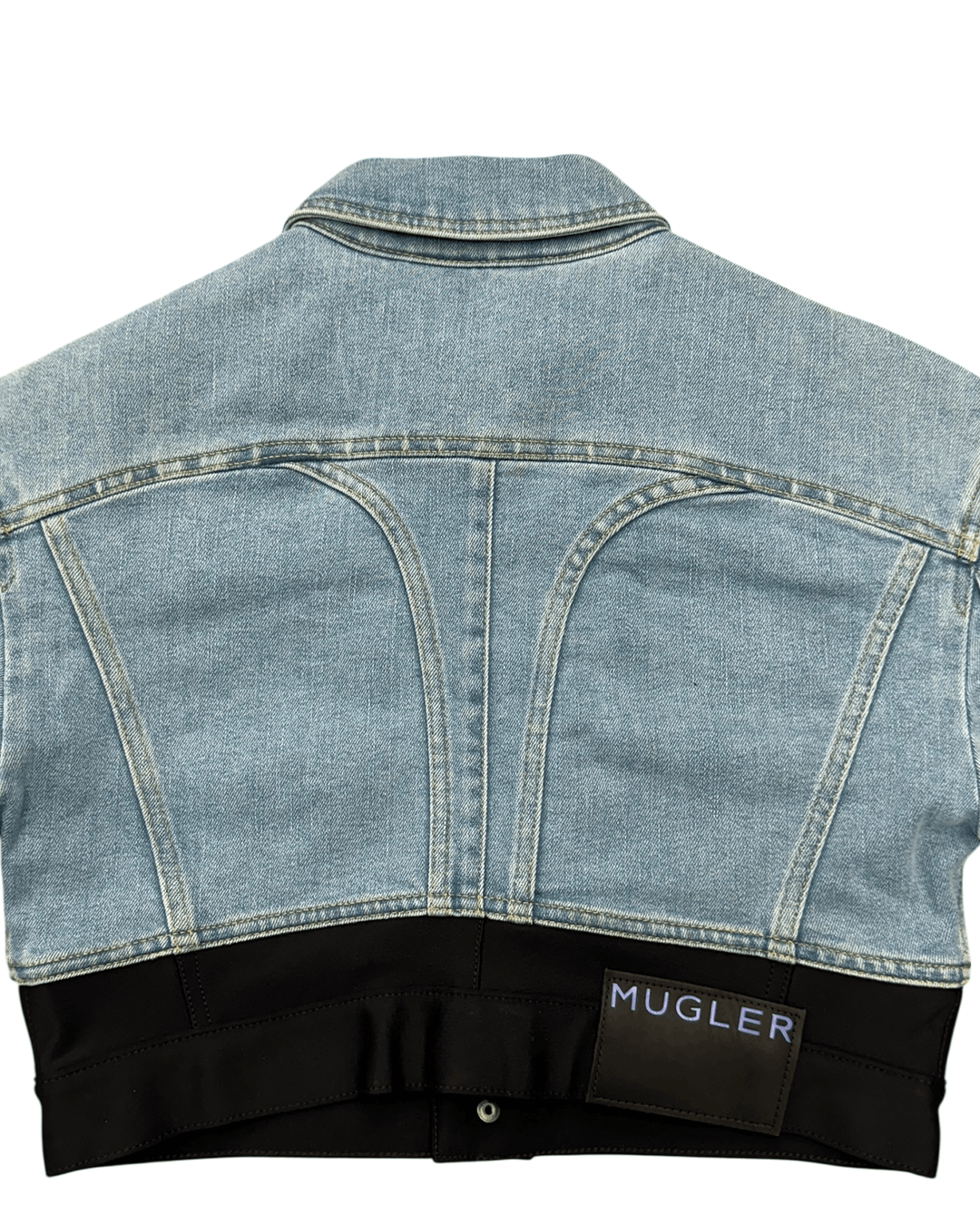H&M × Mugler Mugler x H&M SS23 Defined-Waist Denim Crop Jacket Size M / US 6-8 / IT 42-44 - 7 Thumbnail