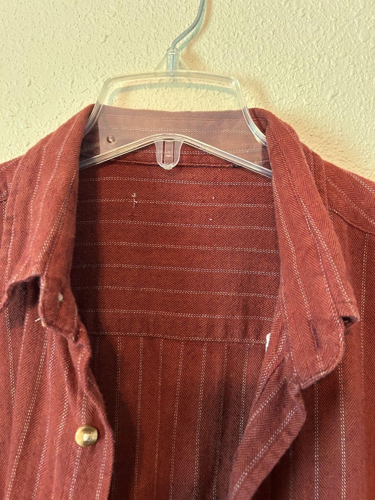 Vintage Mens Red With White Stripe Button Up Shirt Size US L / EU 52-54 / 3 - 3 Thumbnail