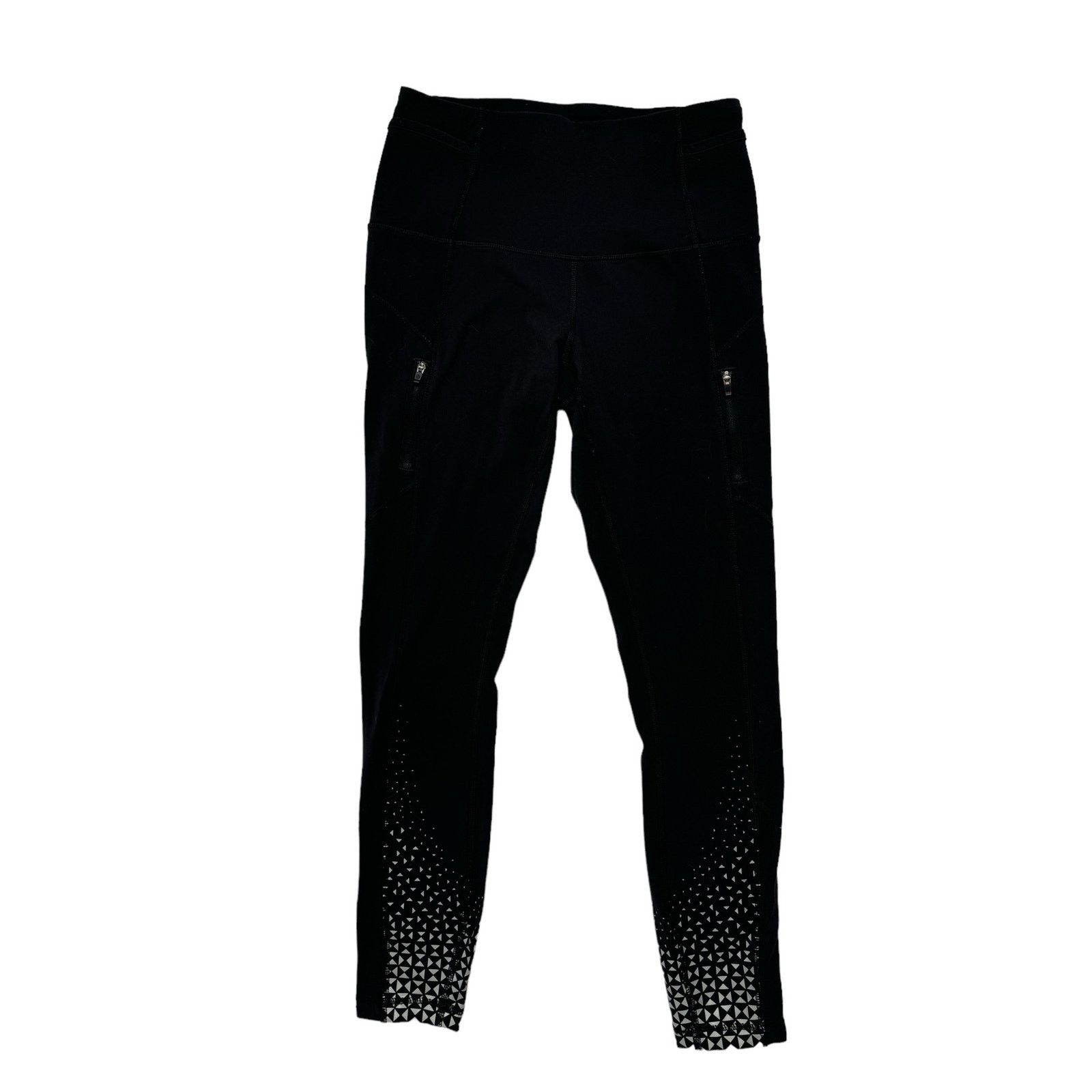 Lululemon LULULEMON Black Reflective Triangle Running Leggings Size 4 Size 27" / US 4 / IT 40 - 2 Thumbnail