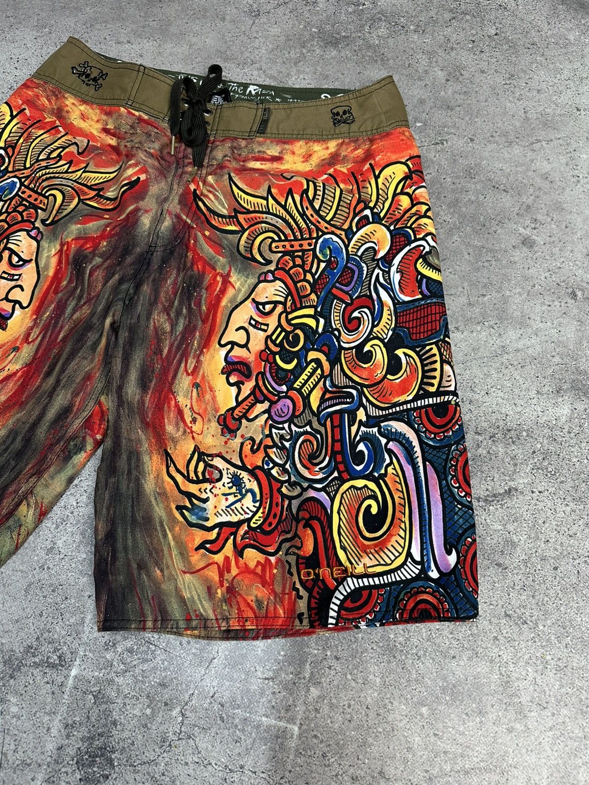 Other Vintage O’Neill La Raza Y2K All Over Print Shorts Archival Size US 33 - 3 Thumbnail