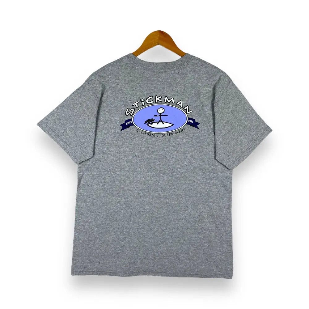 Vintage Vintage 90's STICK MAN California Surfboards Graphic Tee Size US M / EU 48-50 / 2 - 1 Thumbnail
