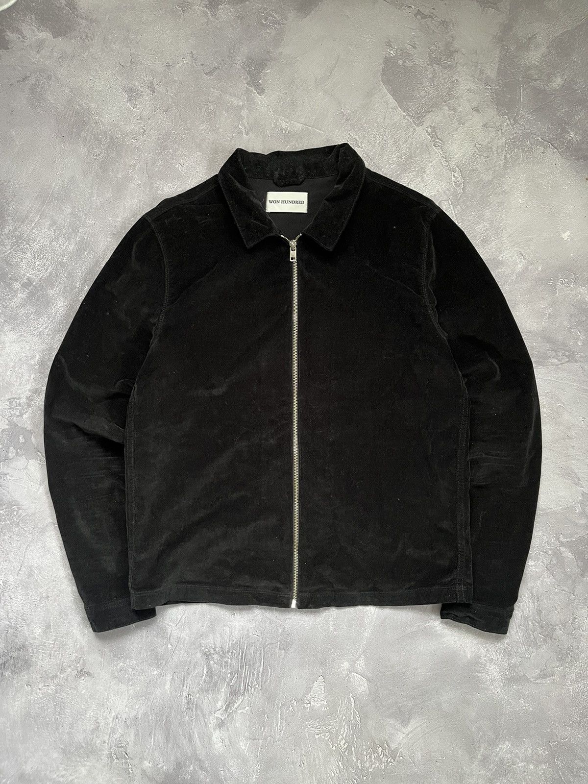 Won Hundred Won Hundred Jeremy Velvet 1 Jacket Black 52 Big Logo 1981 Size US L / EU 52-54 / 3 - 1 Thumbnail