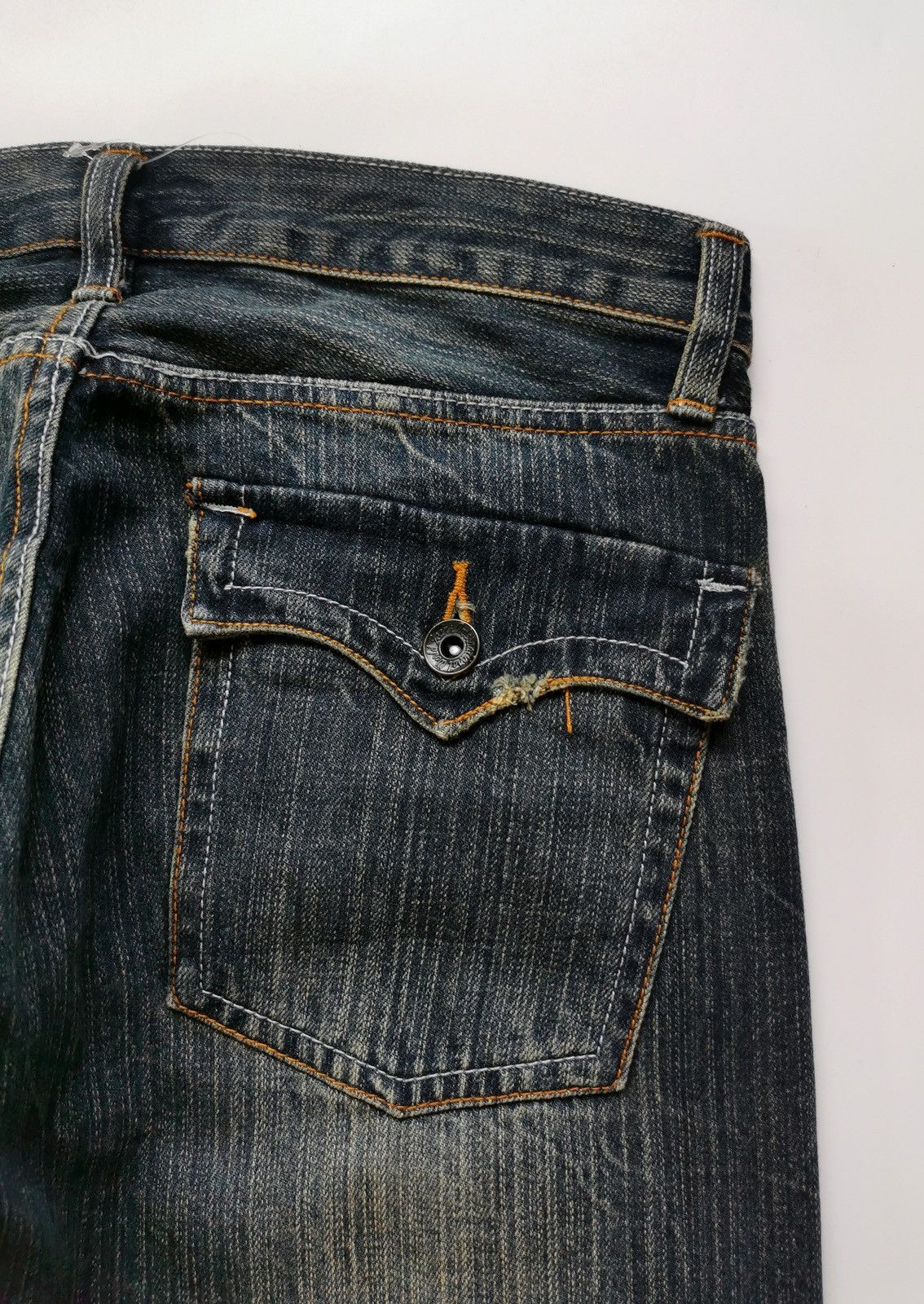 Japanese Brand Root Three Japan Patch Pocket Loose Fit Distressed Jeans Size US 30 / EU 46 - 6 Thumbnail