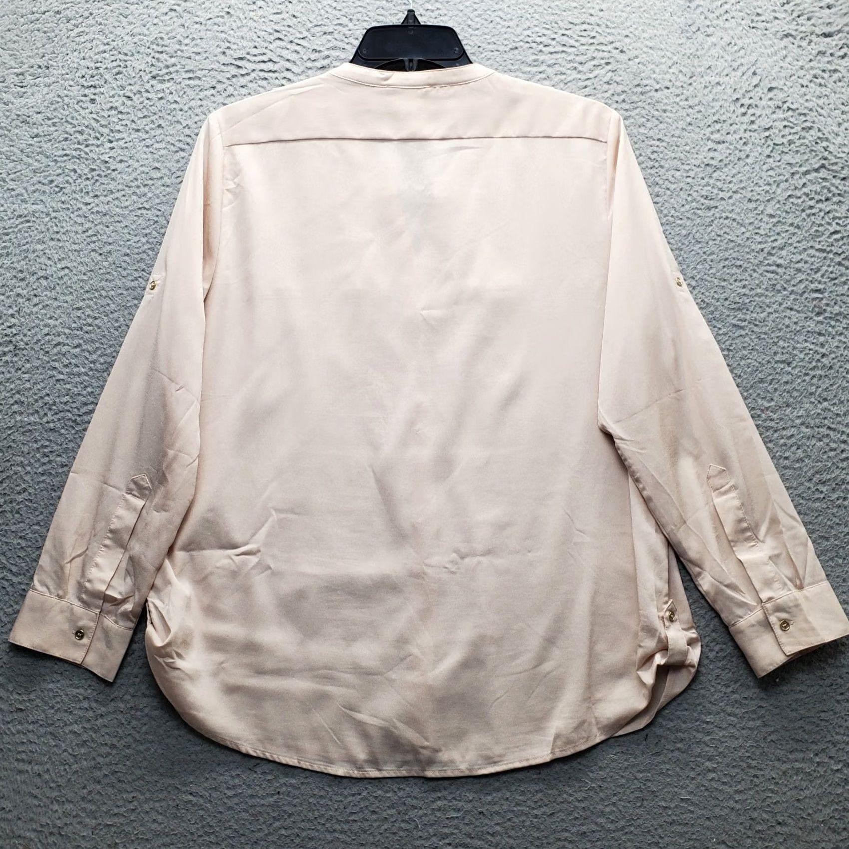 Calvin Klein Calvin Klein Blouse Womens XL Pink Roll Tab Sleeve Zipper Pockets Button Front Blouse Womens XL Pink Modern Casual 90s Outdoor Womens Size XL / US 12-14 / IT 48-50 - 2 Thumbnail