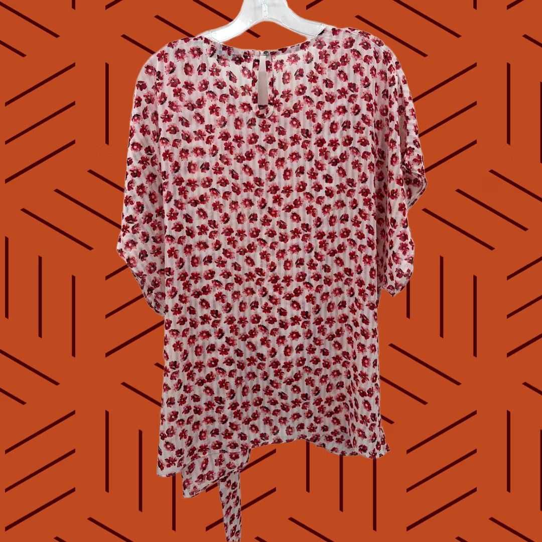 Vintage Pre-Owned Patrizia Luca Red Floral XL Blouse Plus Size Size XL / US 12-14 / IT 48-50 - 1 Thumbnail