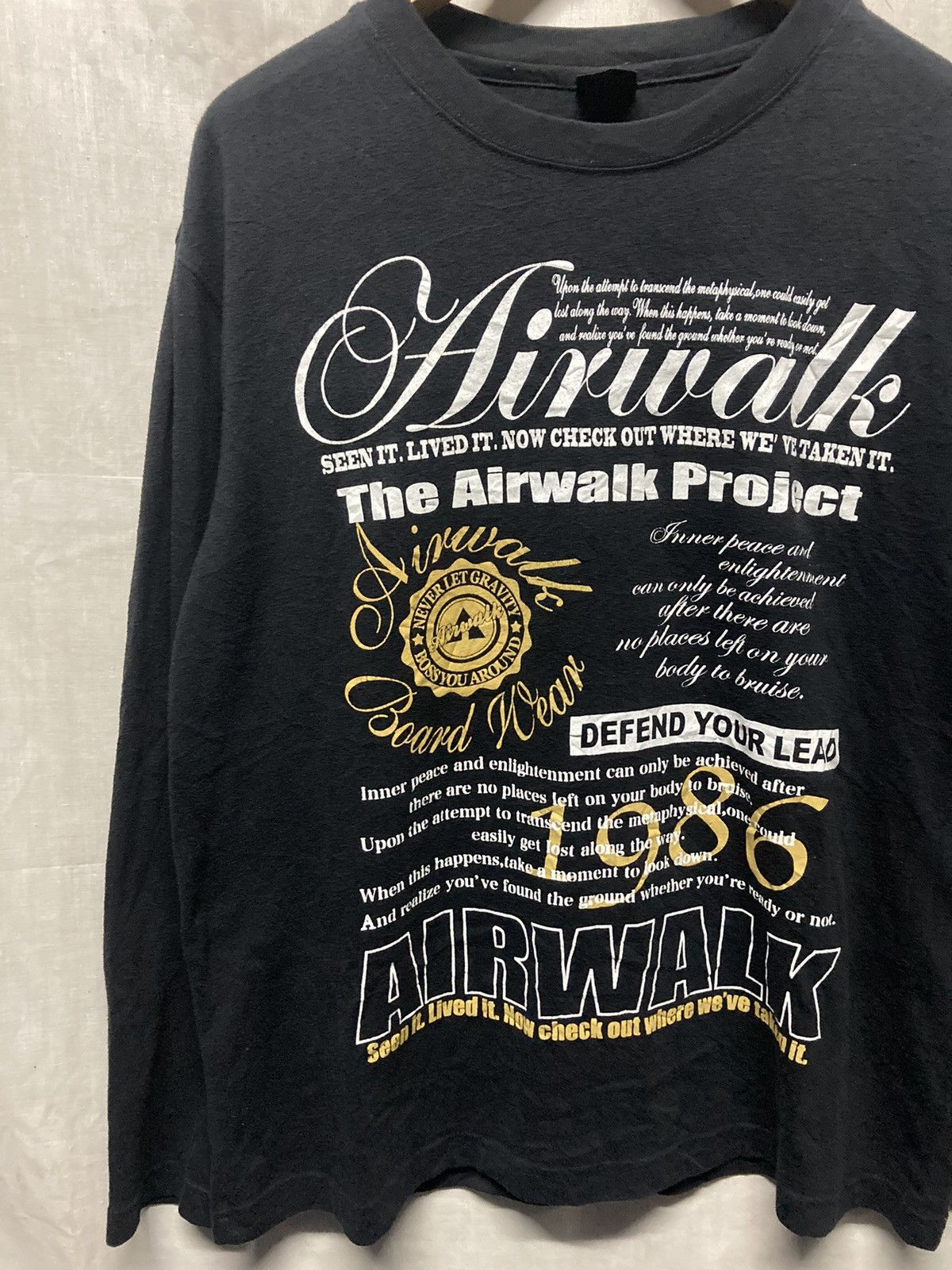 Airwalk × Vintage Vintage Airwalk Longsleeve Black Tee Size US XL / EU 56 / 4 - 2 Thumbnail
