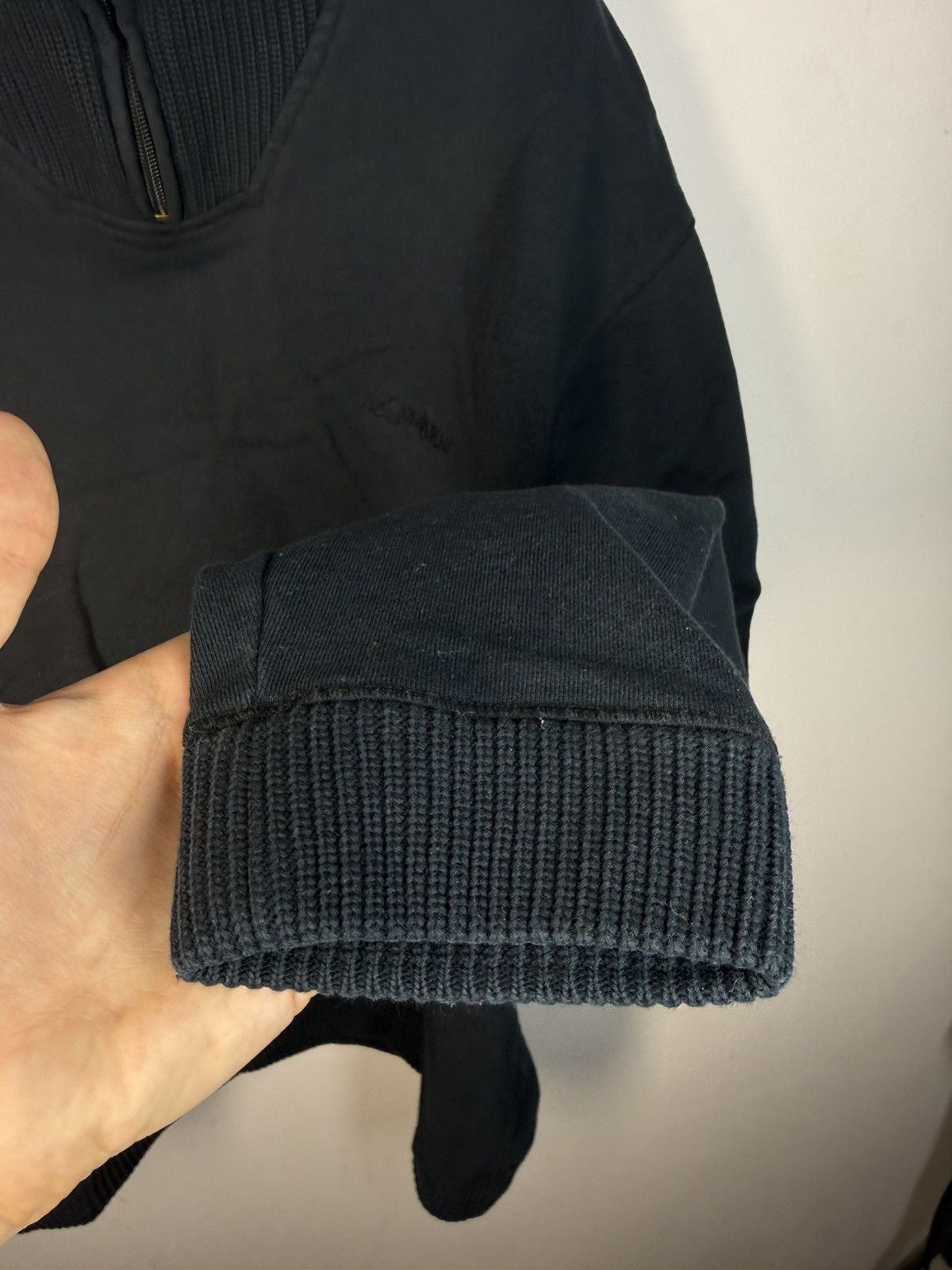 Yves Saint Laurent 90s YSL Sweatshirt 1/4 Quarter Zip Navy Sweater Vintage Size US XL / EU 56 / 4 - 10 Thumbnail