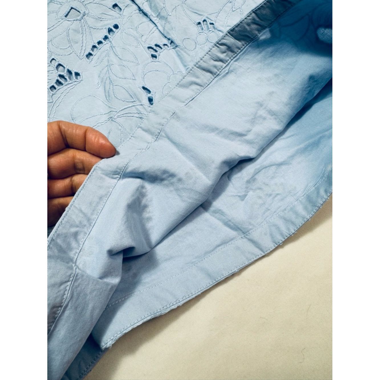 French Connection NWT New French Connection Rhodes Embroidered Cotton Blue Sh Size 34" / US 12 / IT 48 - 9 Thumbnail