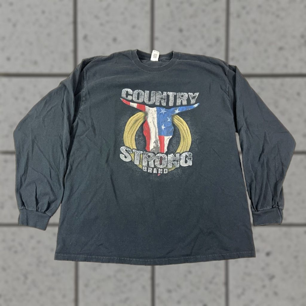 J Brand Country Strong Longsleeve T Shirt XL Black Bull Graphic Southwestern Style Men Shirt Size US XL / EU 56 / 4 - 1 Thumbnail