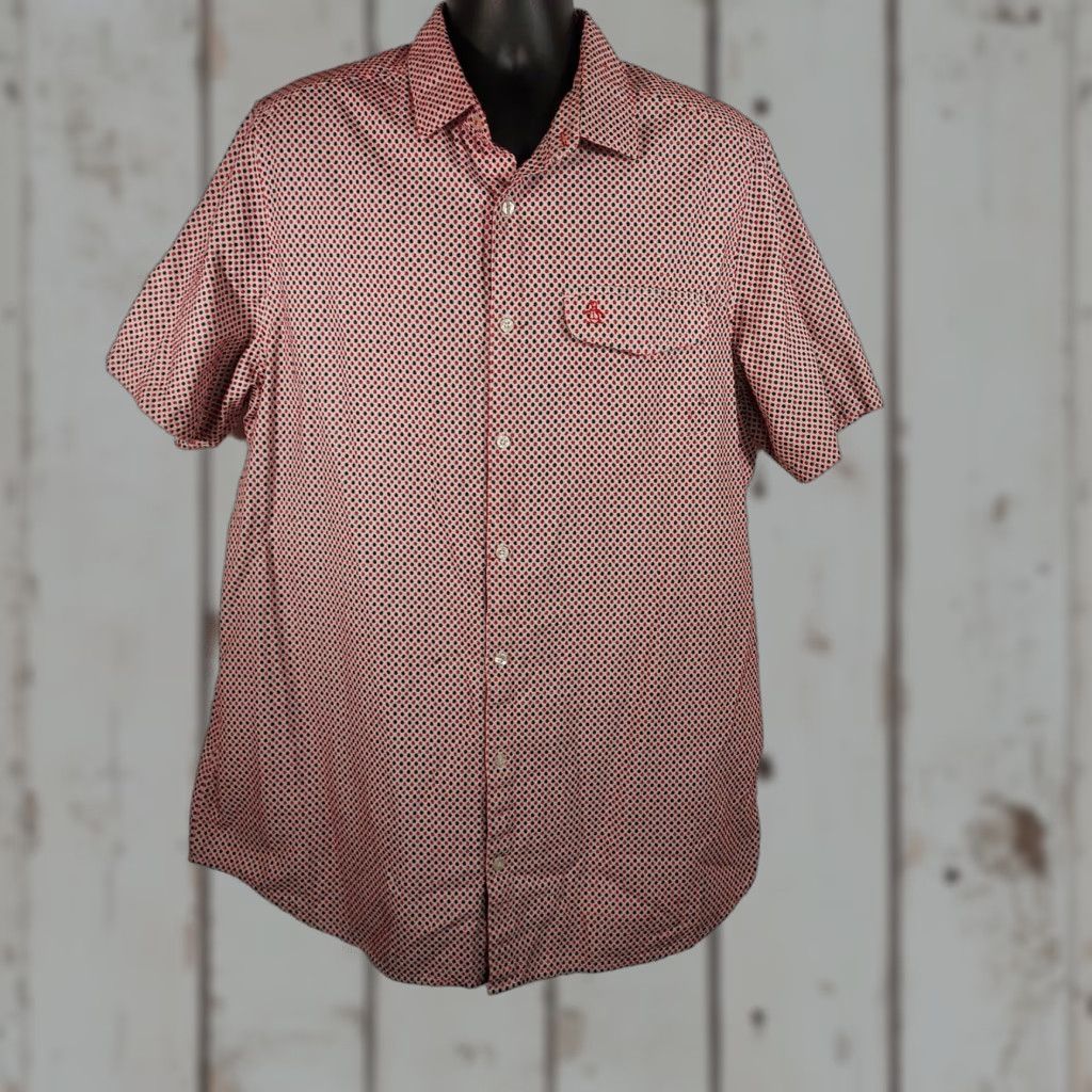 Original Penguin Penguin by Munsingwear Men’s Polo Shirt Red, White & Blue XLT Button Up Golf Shirt Short Sleeve Classic-Fit Size US XL / EU 56 / 4 - 1 Thumbnail