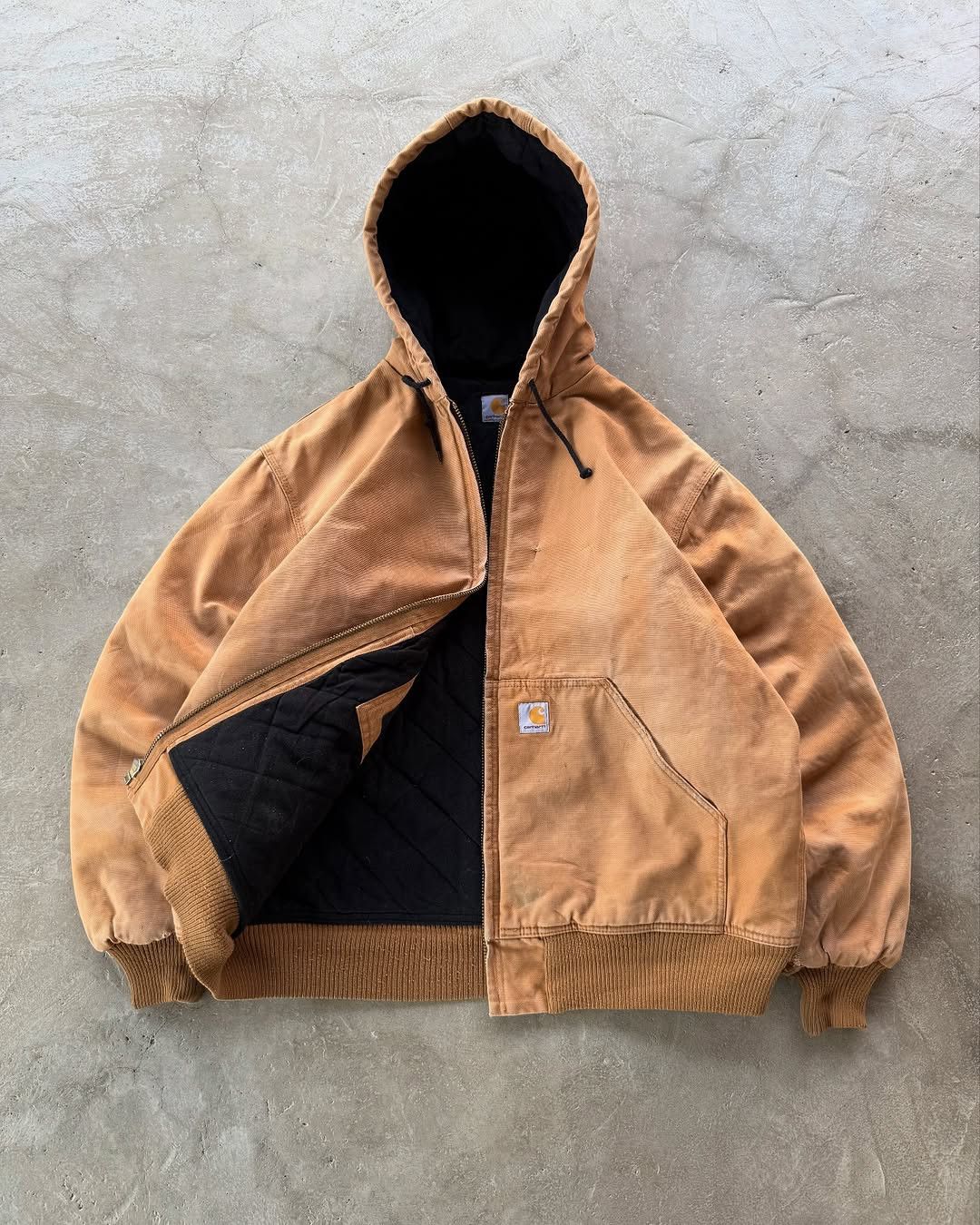 90’s Carhartt denim active jacket 90's Carhartt Active Wear Hooded Denim Jacket