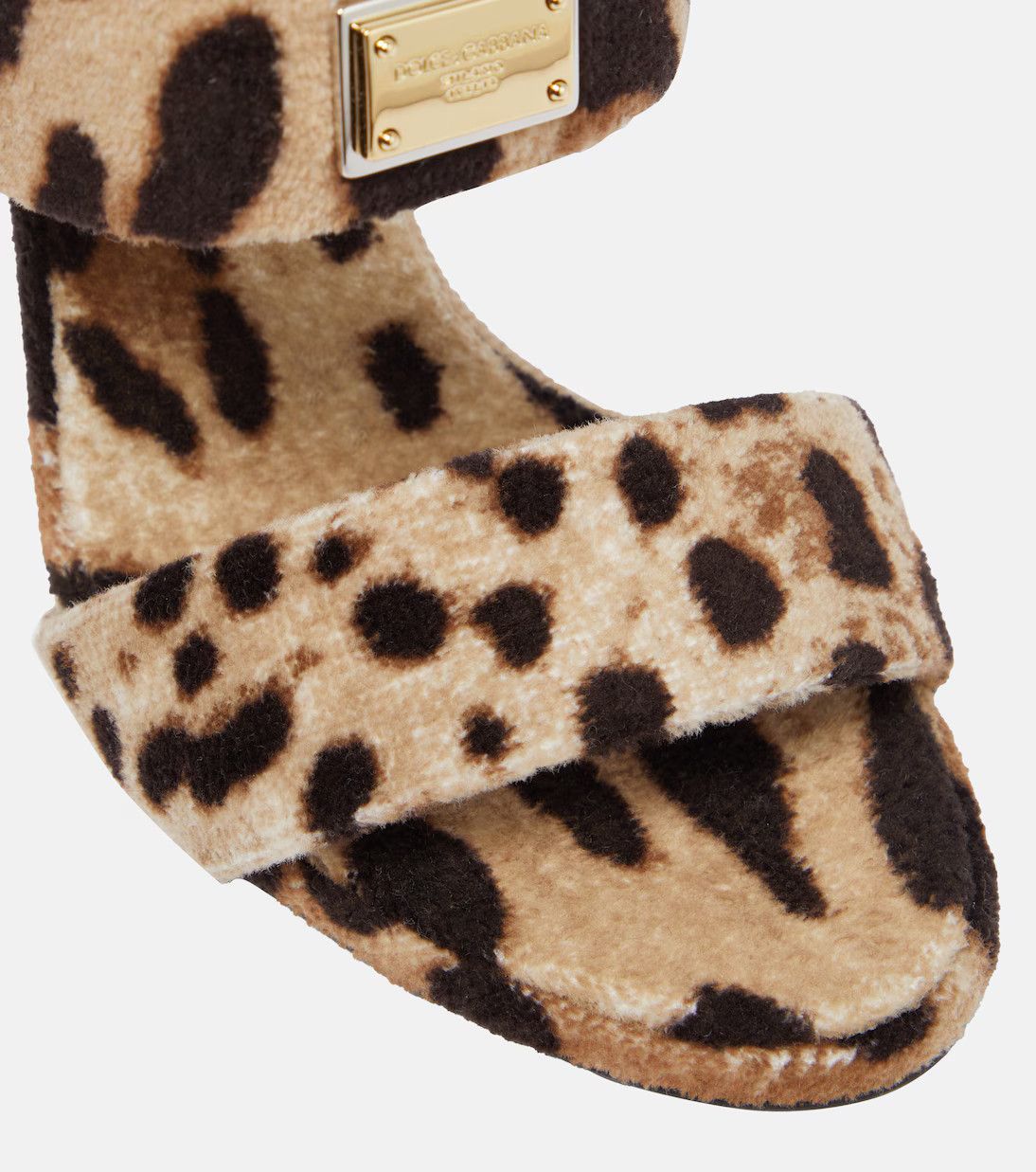 Dolce & Gabbana o1y0925 Velvet Stiletto Heel Slippers in Brown/Black Size US 5.5 / IT 35.5 - 3 Thumbnail