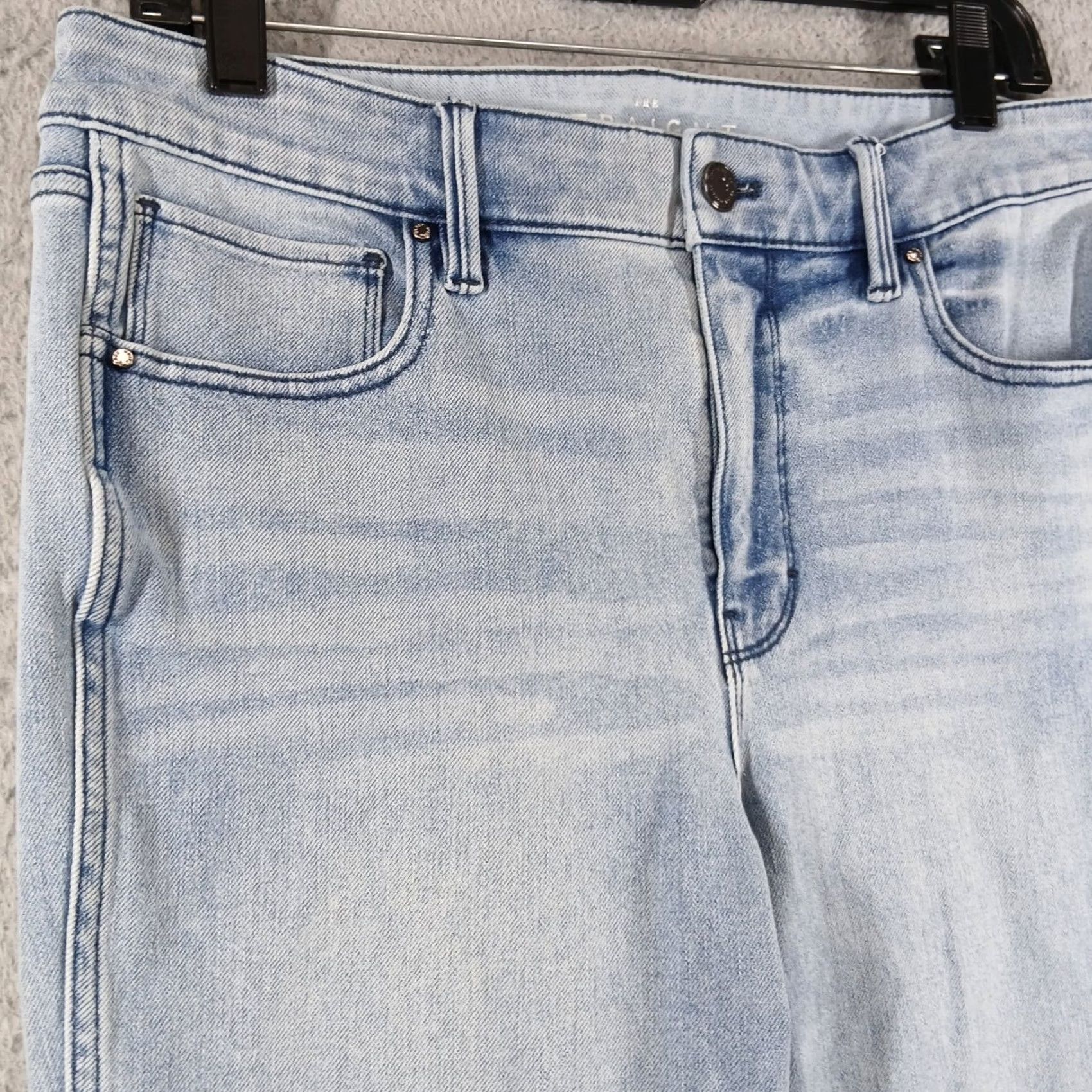 White House Black Market VINTAGE? No. White House Black Market The Straight High Rise Stretch Jeans 10 Blue EUC Size 24" / US 00 / IT 34 - 6 Thumbnail