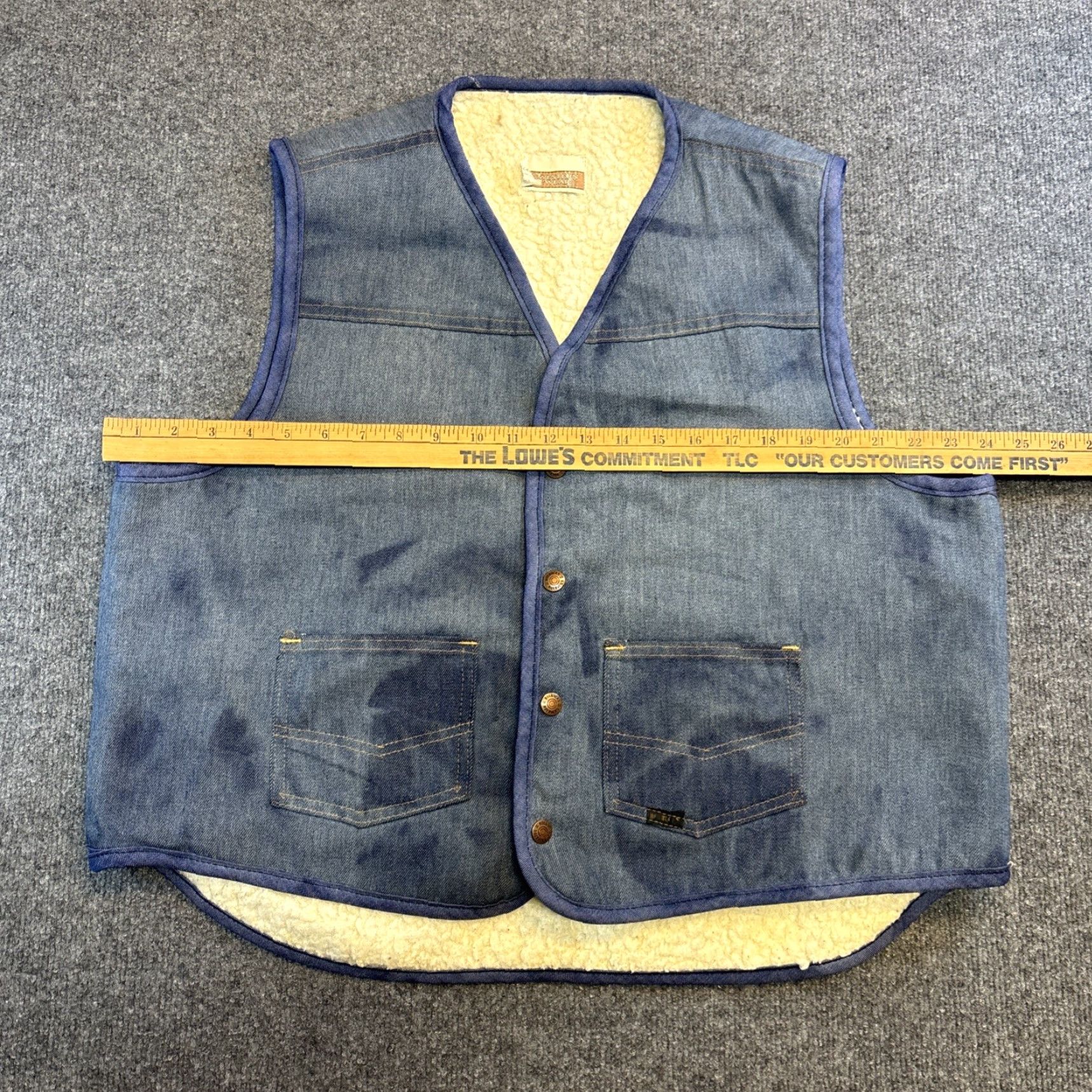 Sears VINTAGE Sears Western Vest Denim Lined Mens XL Blue Size US XL / EU 56 / 4 - 6 Thumbnail