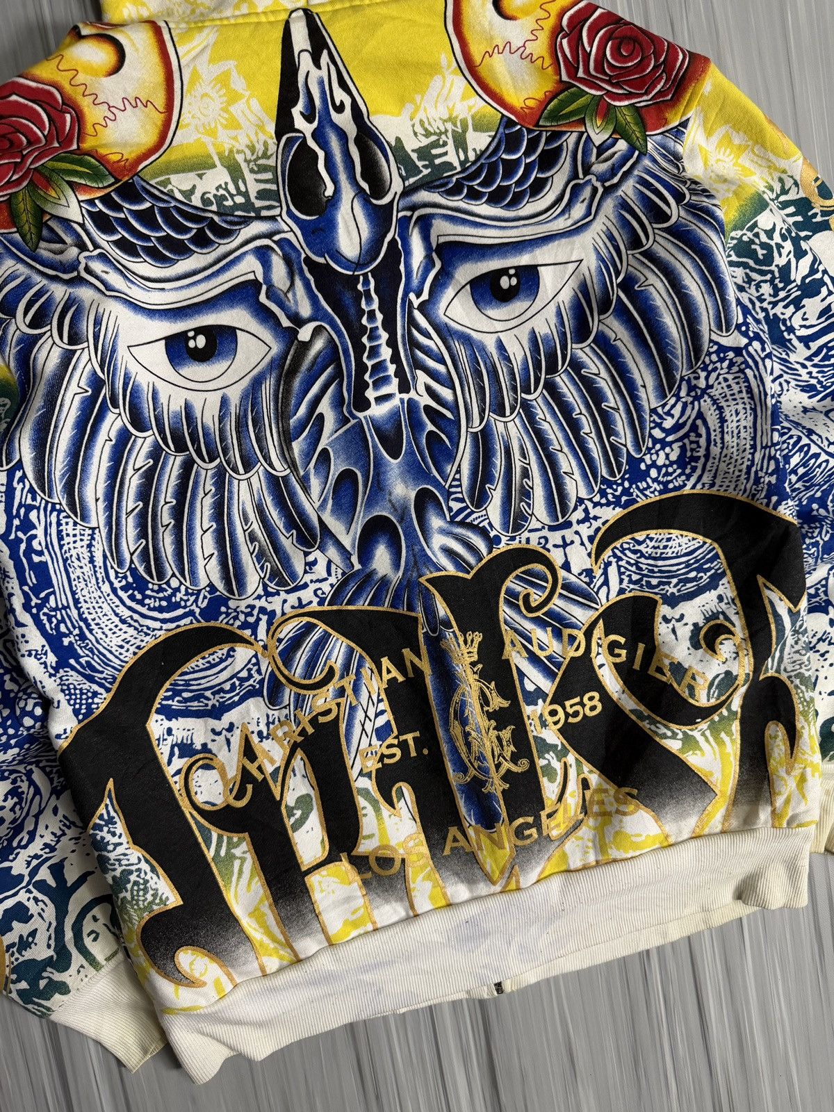 Christian Audigier Christian Audigier Y2K All Over Print Graphic Zip Hoodie Size US XS / EU 42 / 0 - 9 Thumbnail