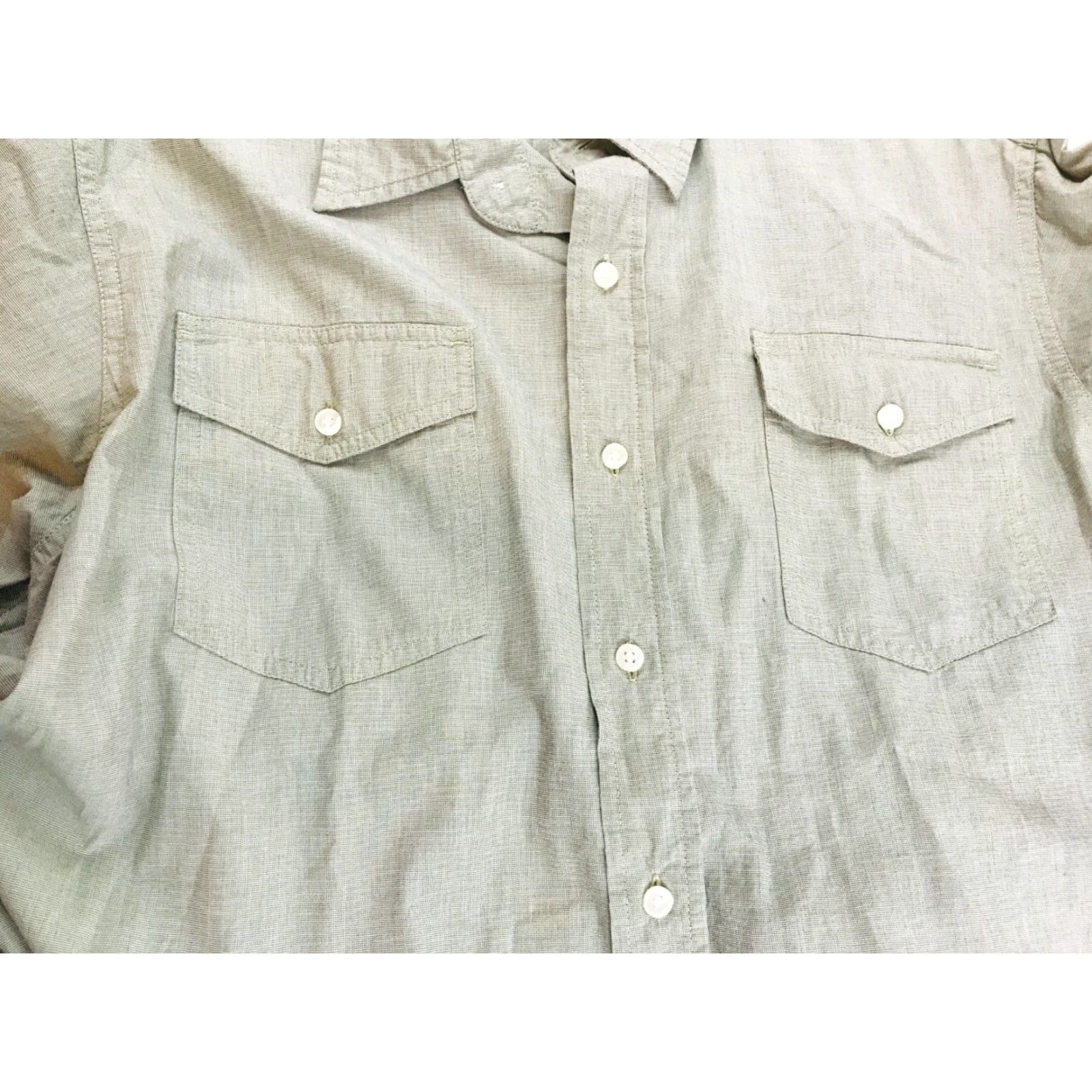 Wrangler Wrangler Shirt Men's XL Green Button Up Pockets Flaps Long Sleeve Size US XL / EU 56 / 4 - 3 Thumbnail