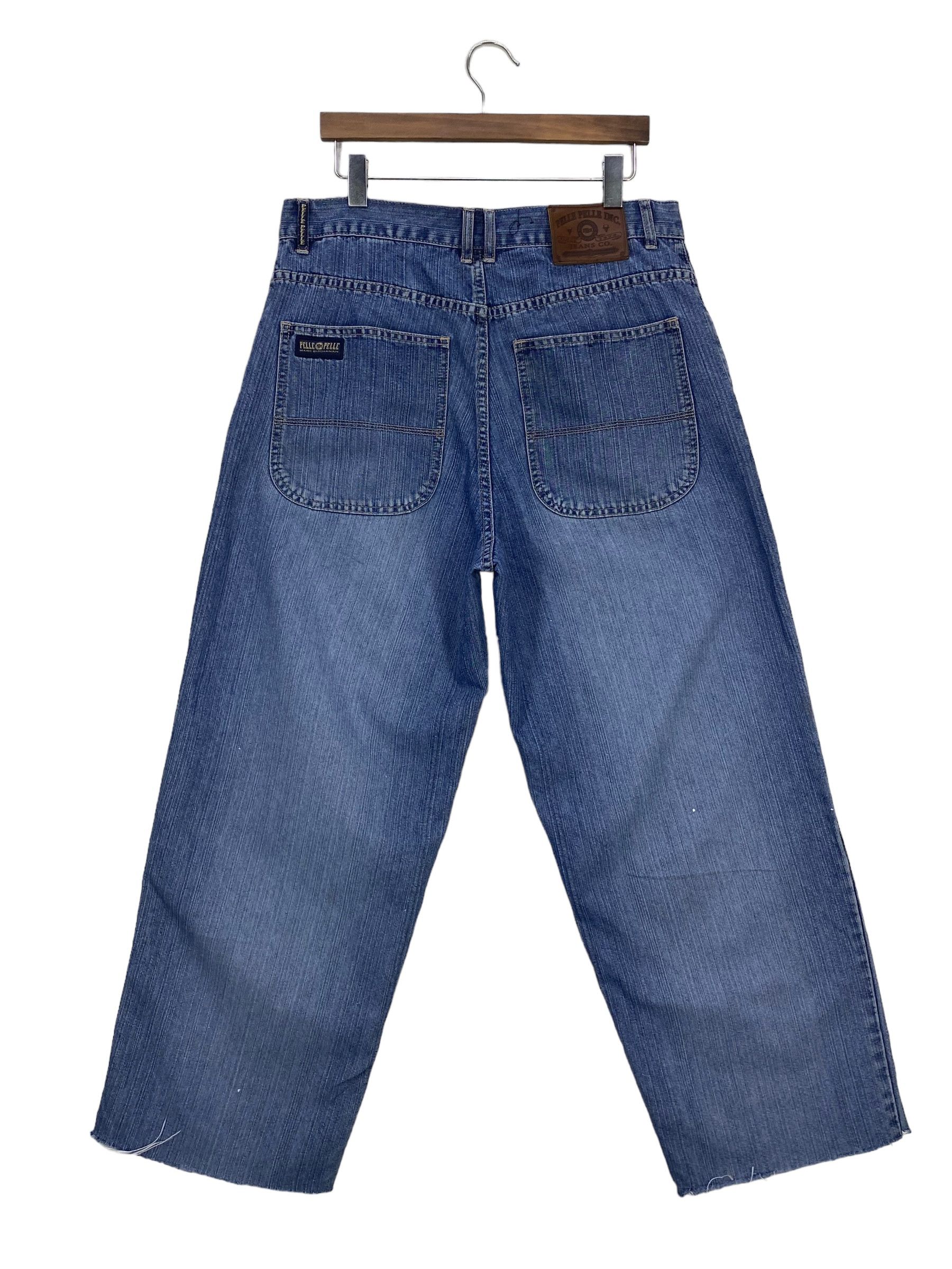 image of Distressed Denim x Pelle Pelle Denim Jeans Cargo Hip Hop Baggy Loose Jeans in Blue, Men's (Size 34)