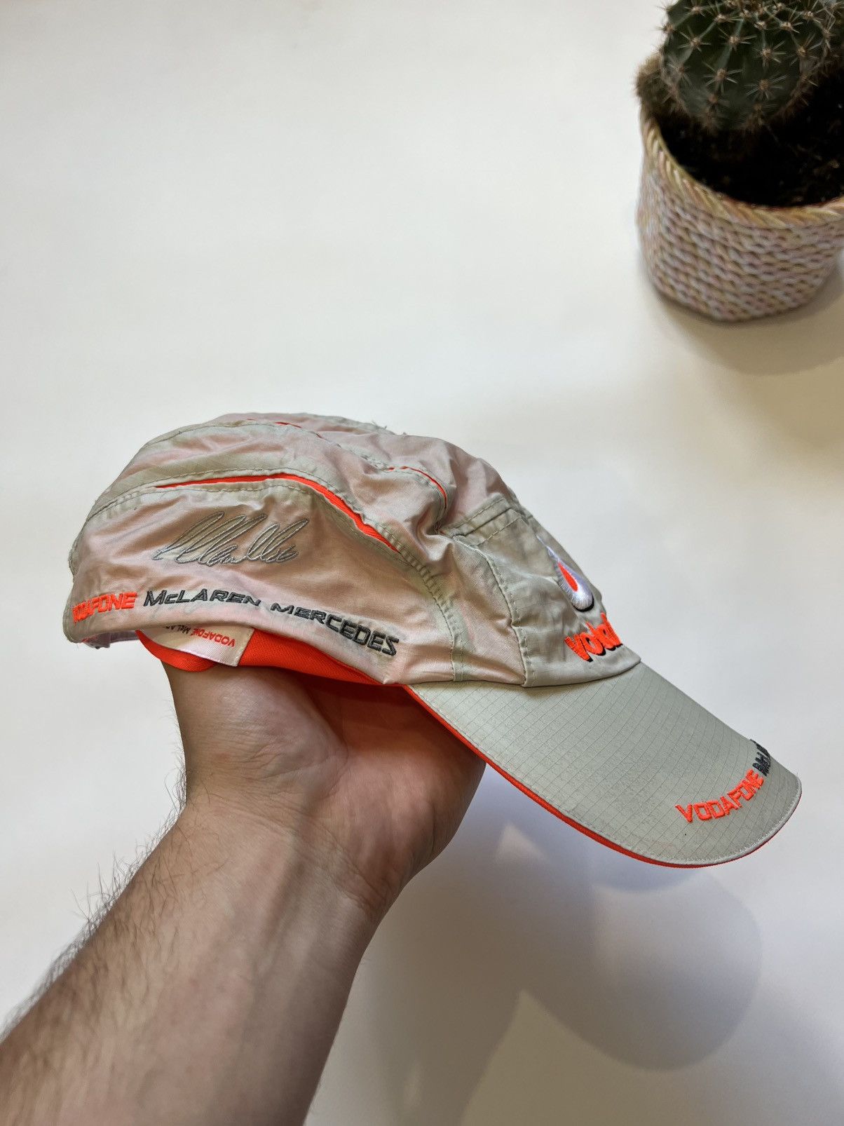 Mercedes-Benz Mercedes Benz Mclaren Cap Hat Orange Grey Vodafone Size ONE SIZE - 2 Thumbnail